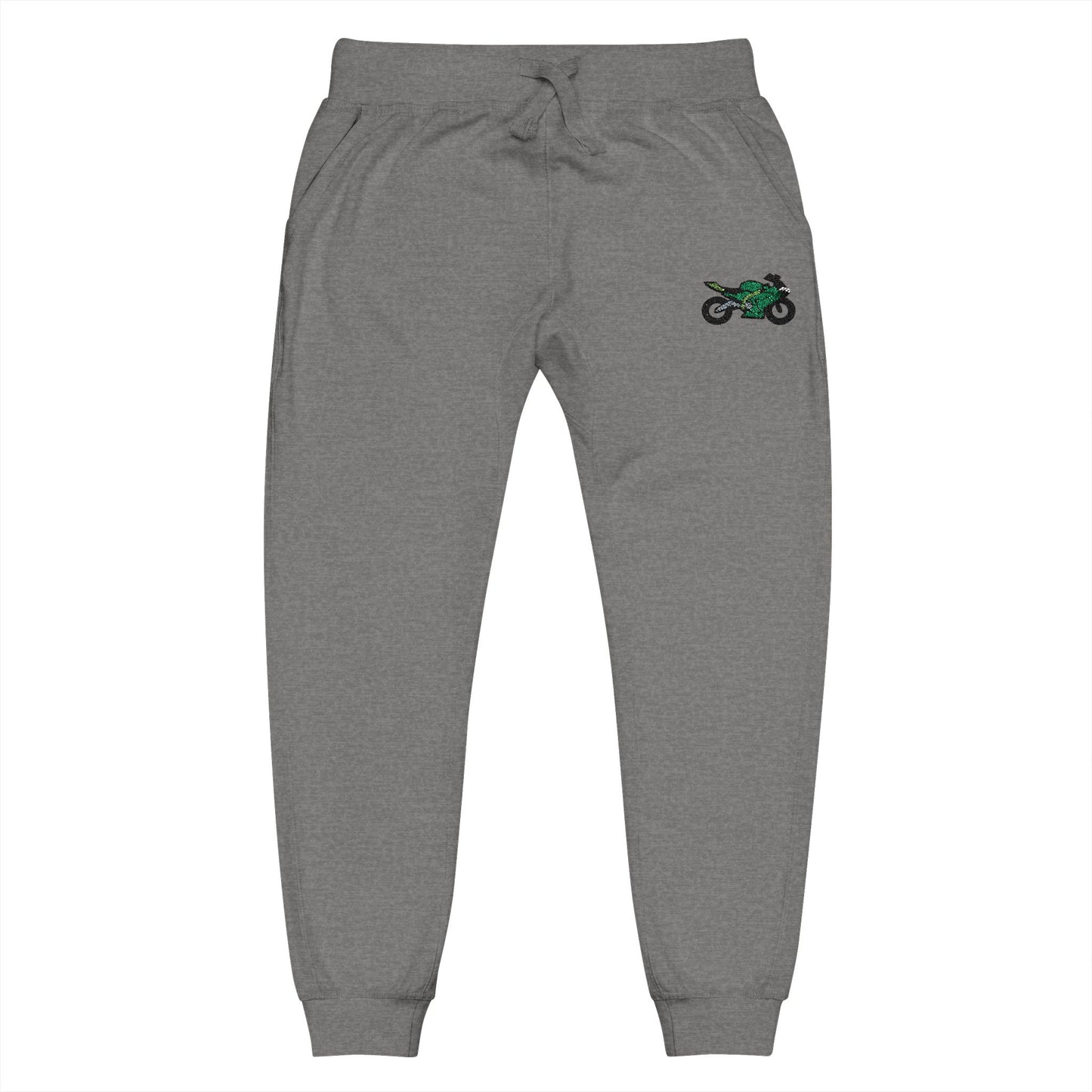 Kawasaki inspired Motorcycle Embroidered Unisex Fleece Sweatpants - Cozy & Stylish Activewear