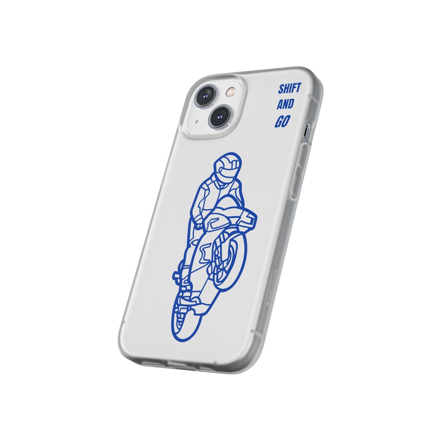 Motorcycle Flexi Cases - Shift and Go Design, Biker Gift, Phone Accessory, Sporty Case, Riding Enthusiast