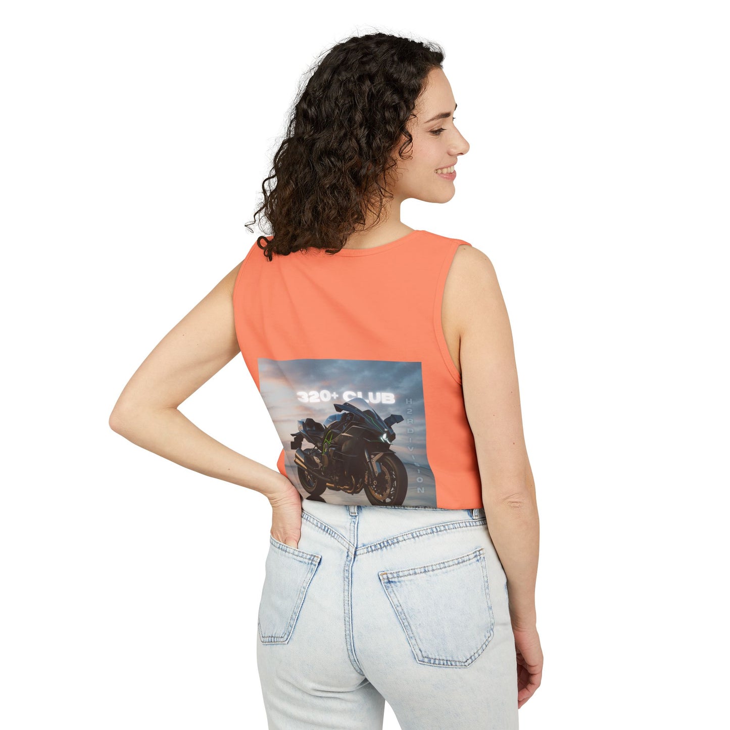 H2R Cool Backprint, Unisex Garment-Dyed Tank Top - 320+ Club Motorcycle Design