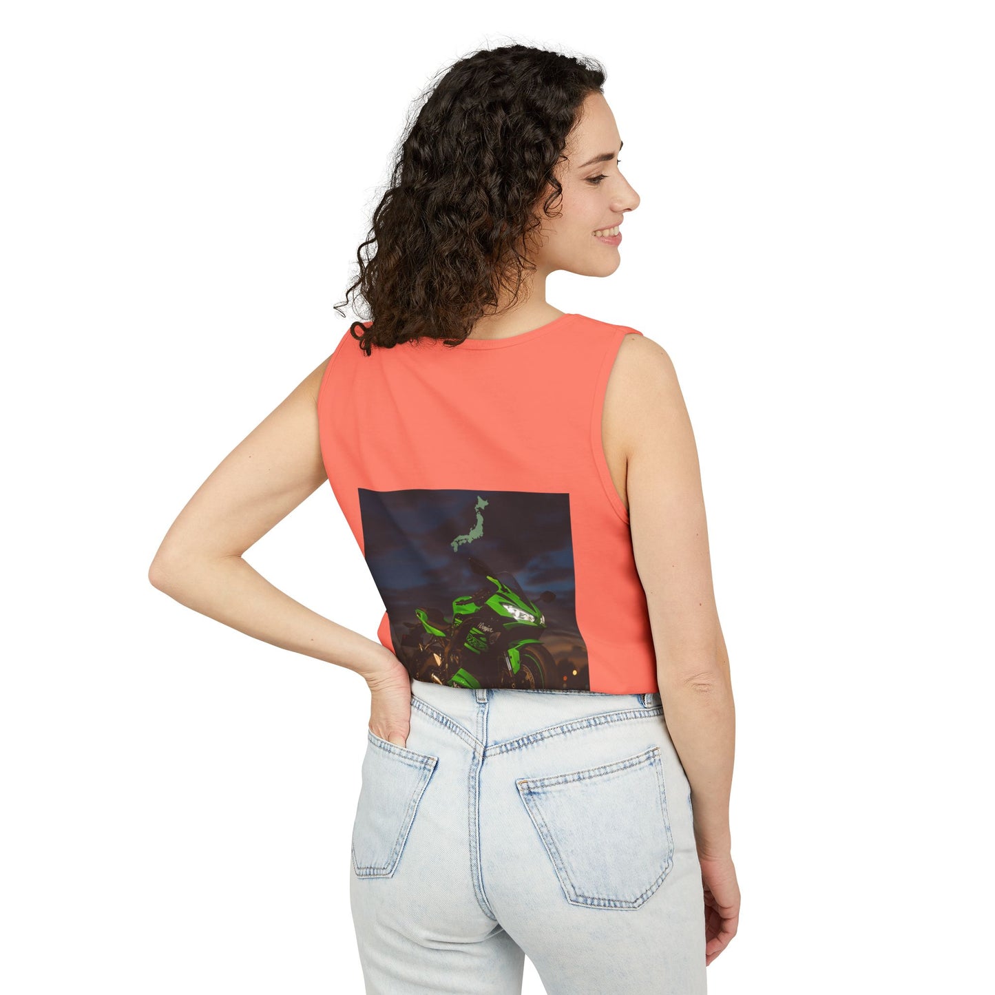 Zx6r Backprint Nice Custom Motorcycle Graphic Tank Top - Unisex Garment-Dyed