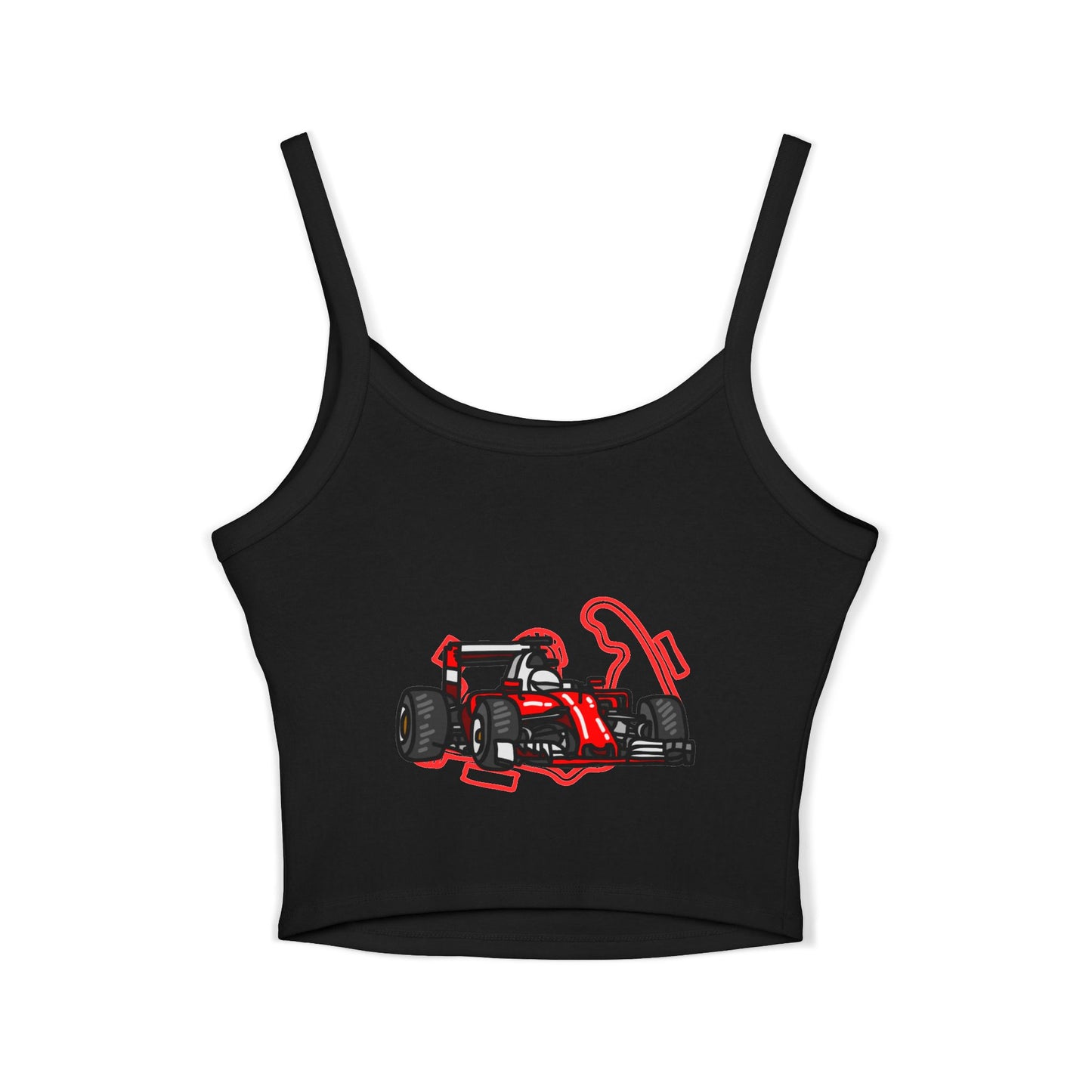 F1 Racing Women's Spaghetti Strap Tank Top, Sports Apparel, Motorsport Fans, Summer Wear, Gift for Car Lovers, Casual Style