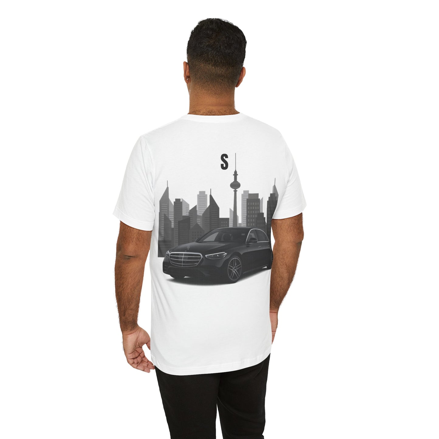 Urban Vibes Car Graphic Tee, Unisex Jersey Short Sleeve Tee, Cityscape T-Shirt, Cool Car Shirt, Gift for Car Lovers, Trendy Everyday Wear