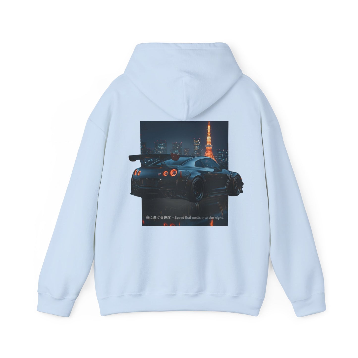 Night Race Vibes with Checkered Design - Unisex Heavy Blend™ Hooded Sweatshirt -