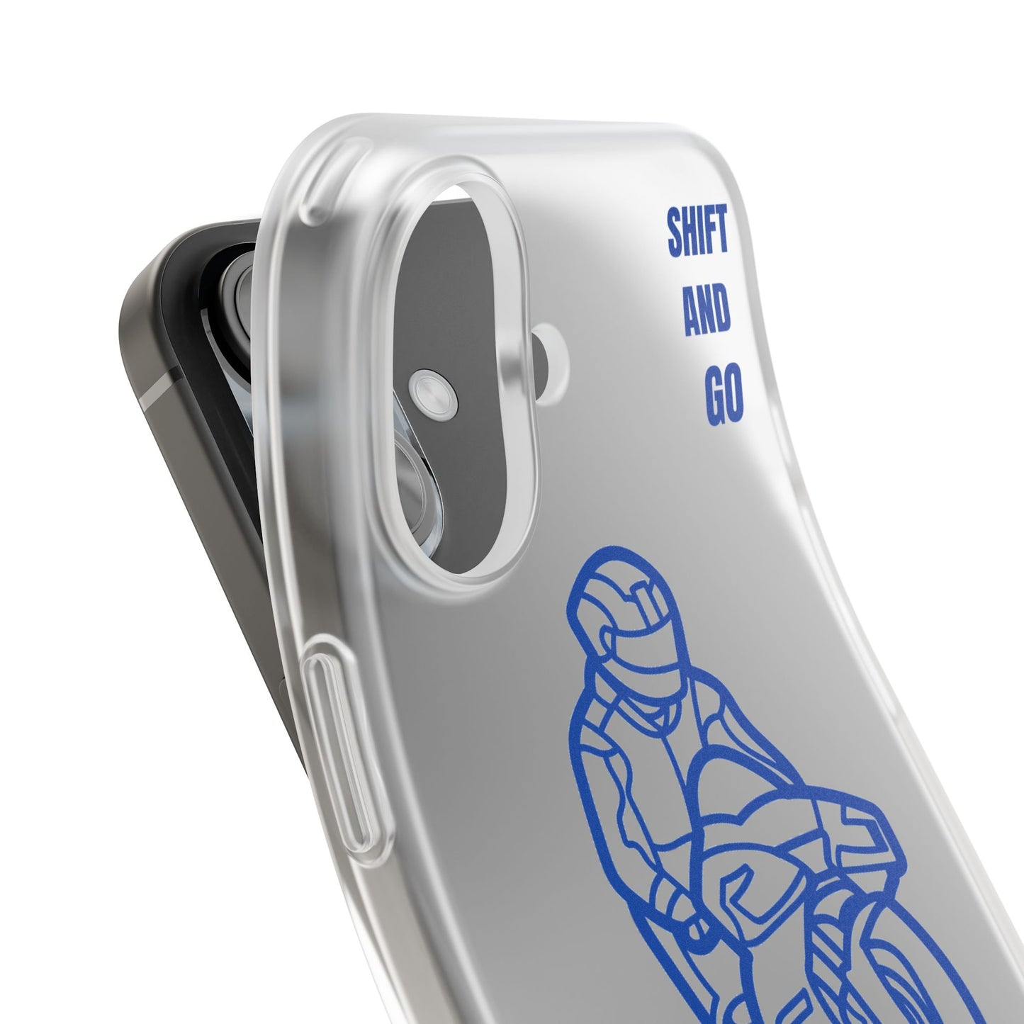 Motorcycle Flexi Cases - Shift and Go Design, Biker Gift, Phone Accessory, Sporty Case, Riding Enthusiast