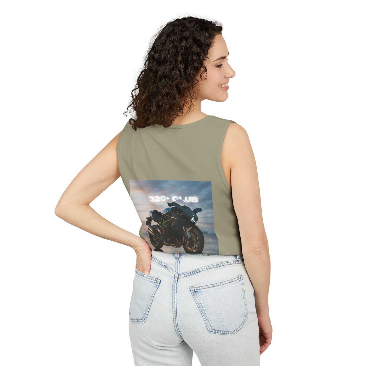 H2R Cool Backprint, Unisex Garment-Dyed Tank Top - 320+ Club Motorcycle Design