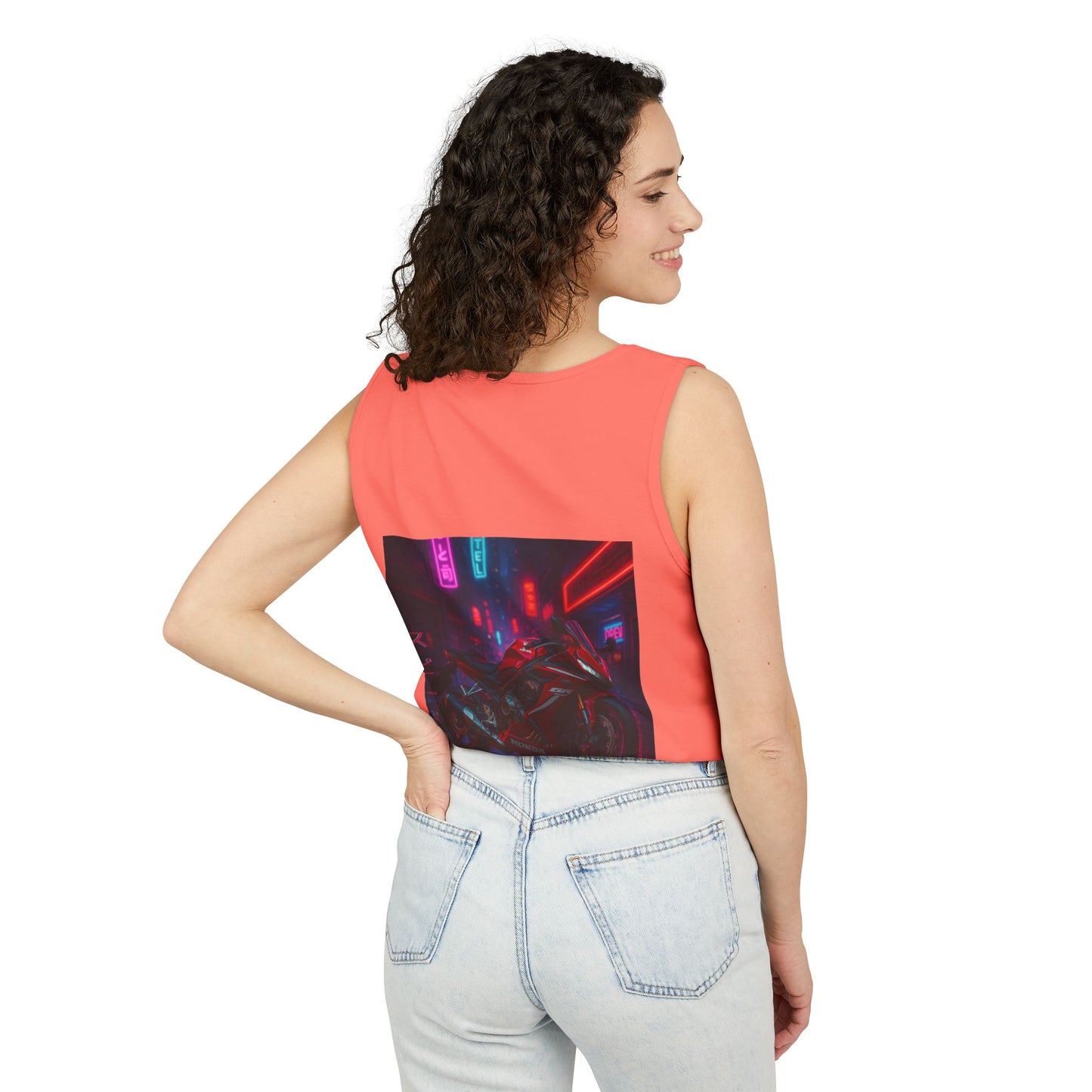 650r Backprint Cool Motorcycle Graphic Tank Top - Unisex Garment-Dyed