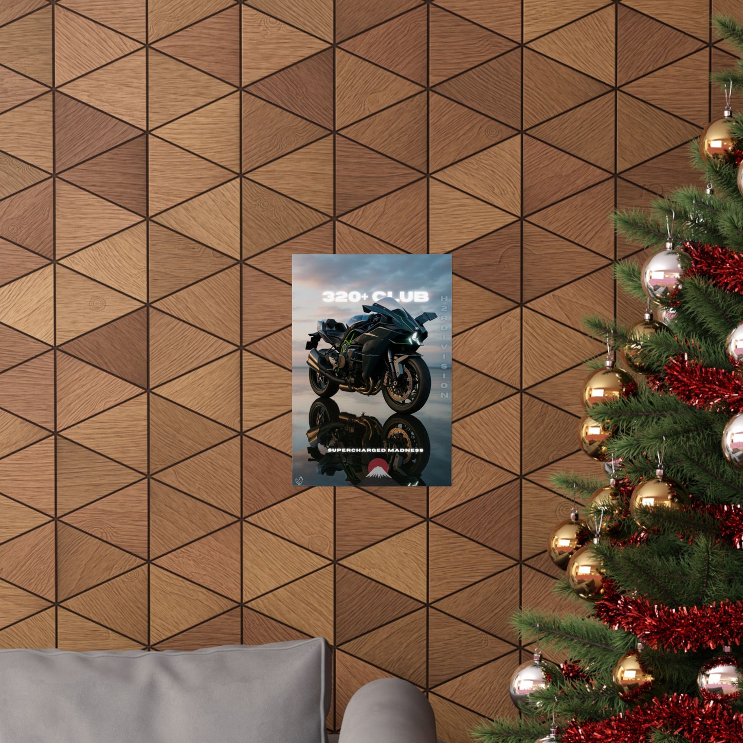 Affiche murale verticale mate H2R WallArt pour moto – 320+ Club Supercharged Madness