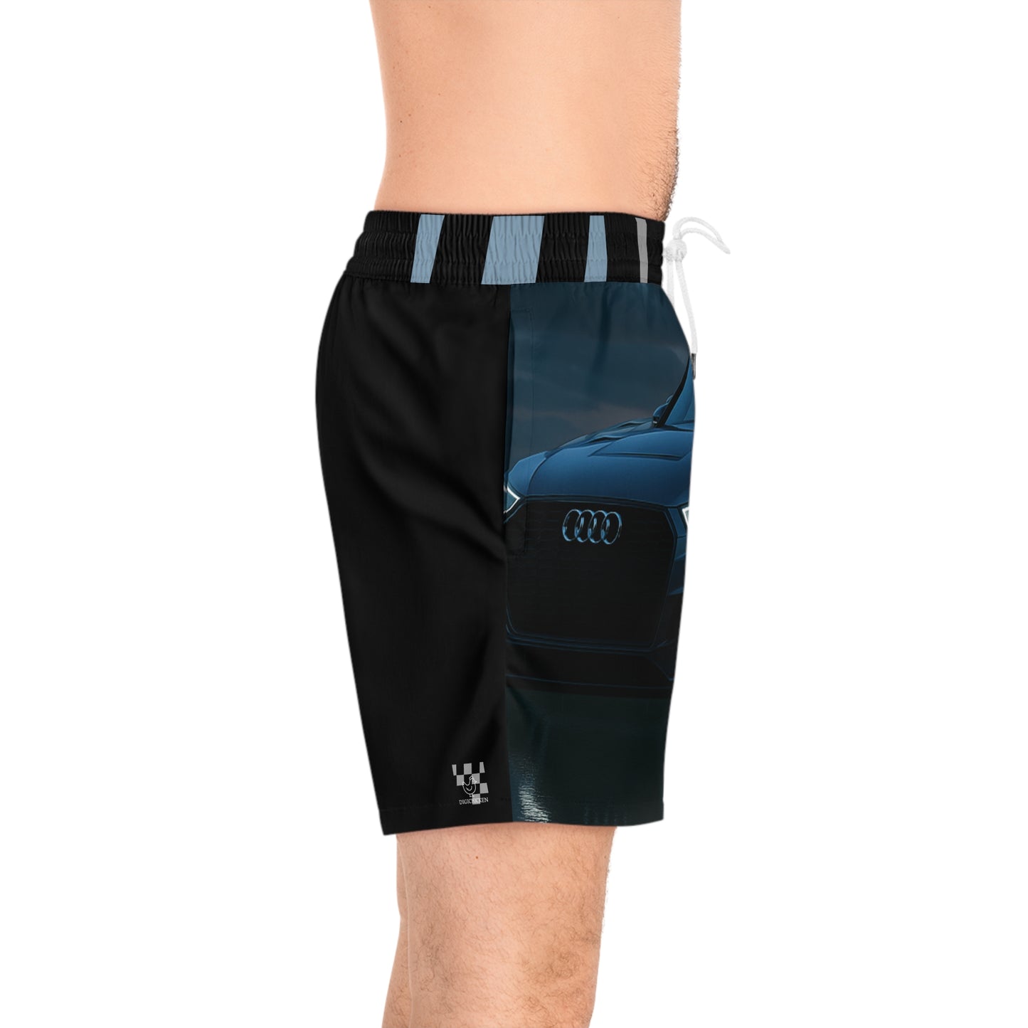 Sporty Audi Men's Mid-Length Swim Shorts - Perfect for Beach Days & Racing Enthusiasts