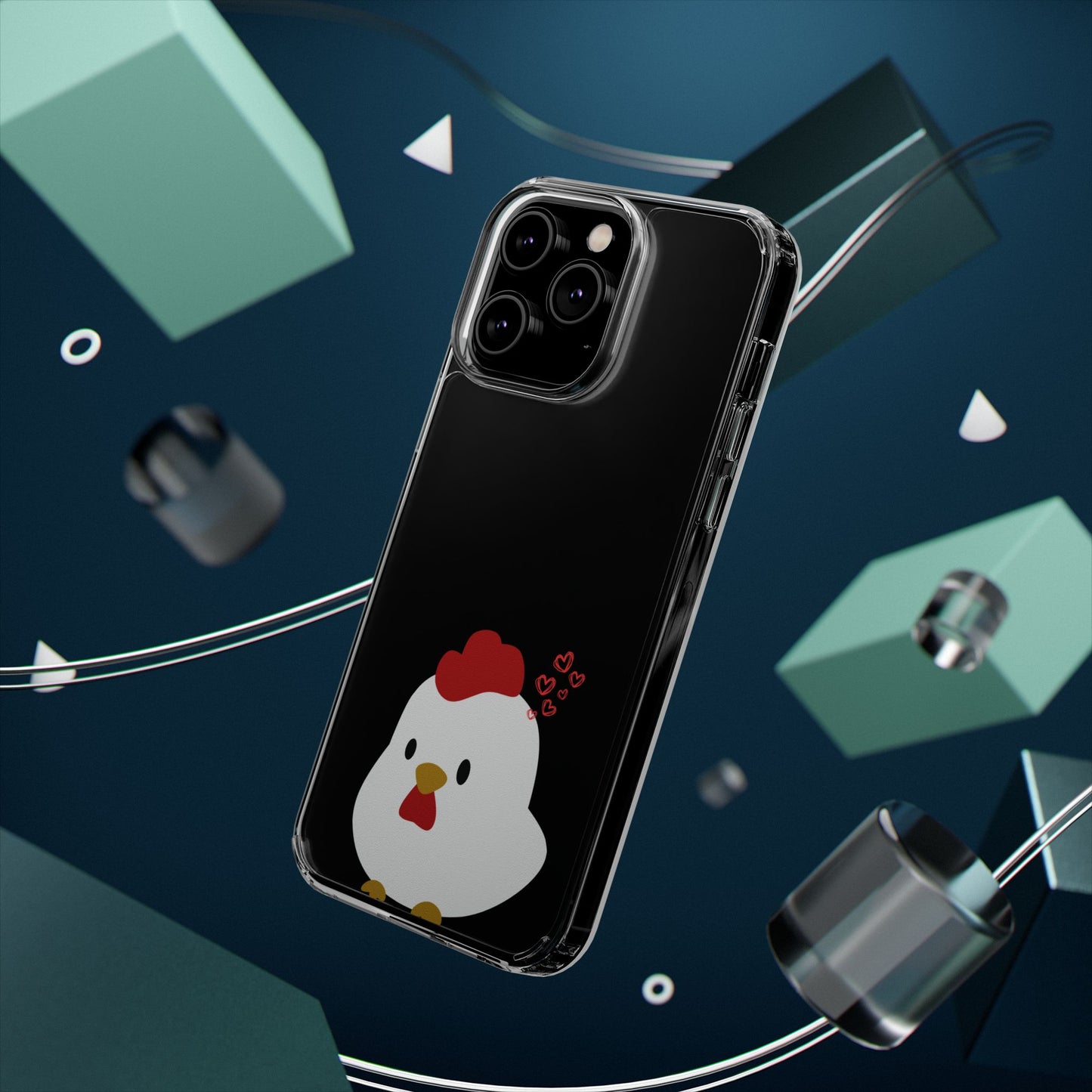 Coque transparente en forme de poulet, adorable coque pour amoureux des animaux, cadeau pour enfants, décoration de ferme, cadeau d'anniversaire