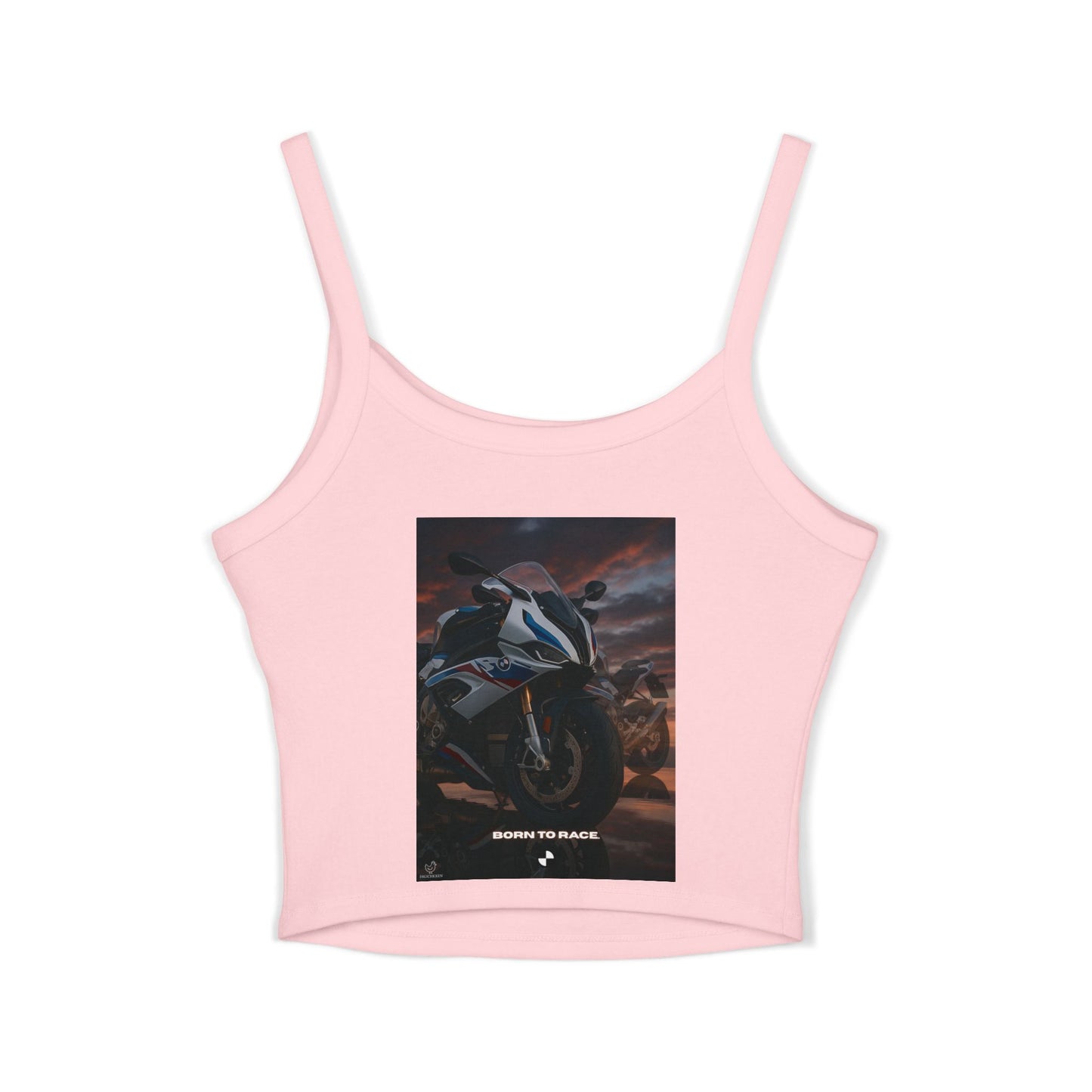 s1000rr cool Summer Top with Backprint, Motorcycle Spaghetti Strap Tank Top - Born to Race Graphic