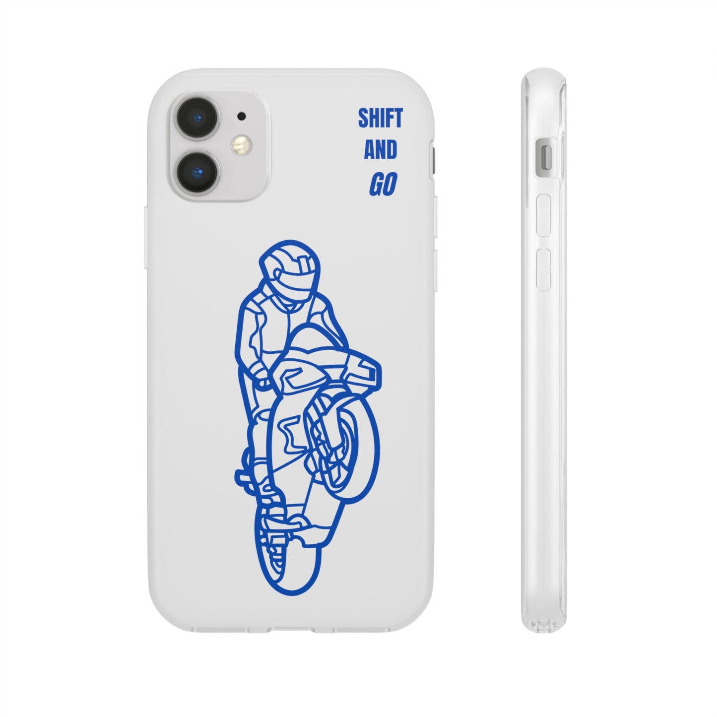 Motorcycle Flexi Cases - Shift and Go Design, Biker Gift, Phone Accessory, Sporty Case, Riding Enthusiast