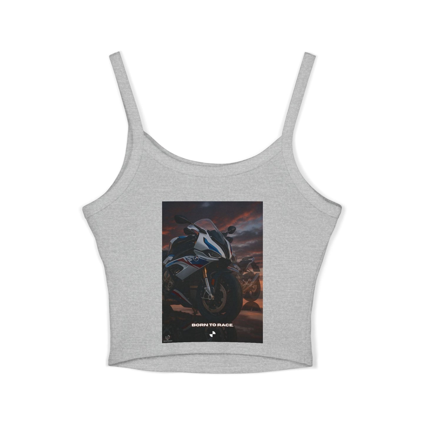 s1000rr cool Summer Top with Backprint, Motorcycle Spaghetti Strap Tank Top - Born to Race Graphic