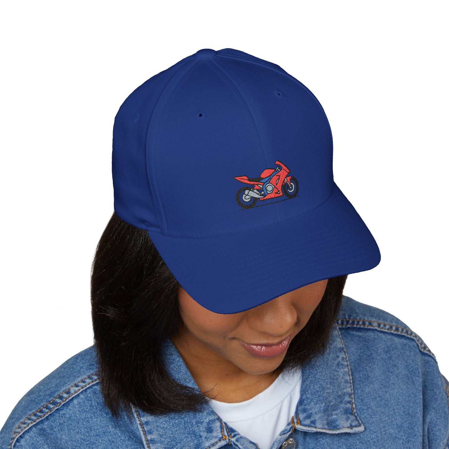 Red Motorcycle Embroidered Cap - Perfect Gift for Bikers and Riders