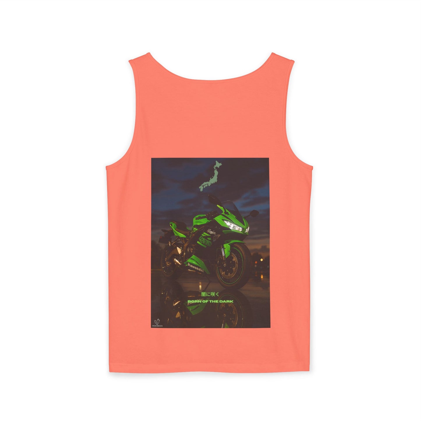 Zx6r Backprint Nice Custom Motorcycle Graphic Tank Top - Unisex Garment-Dyed