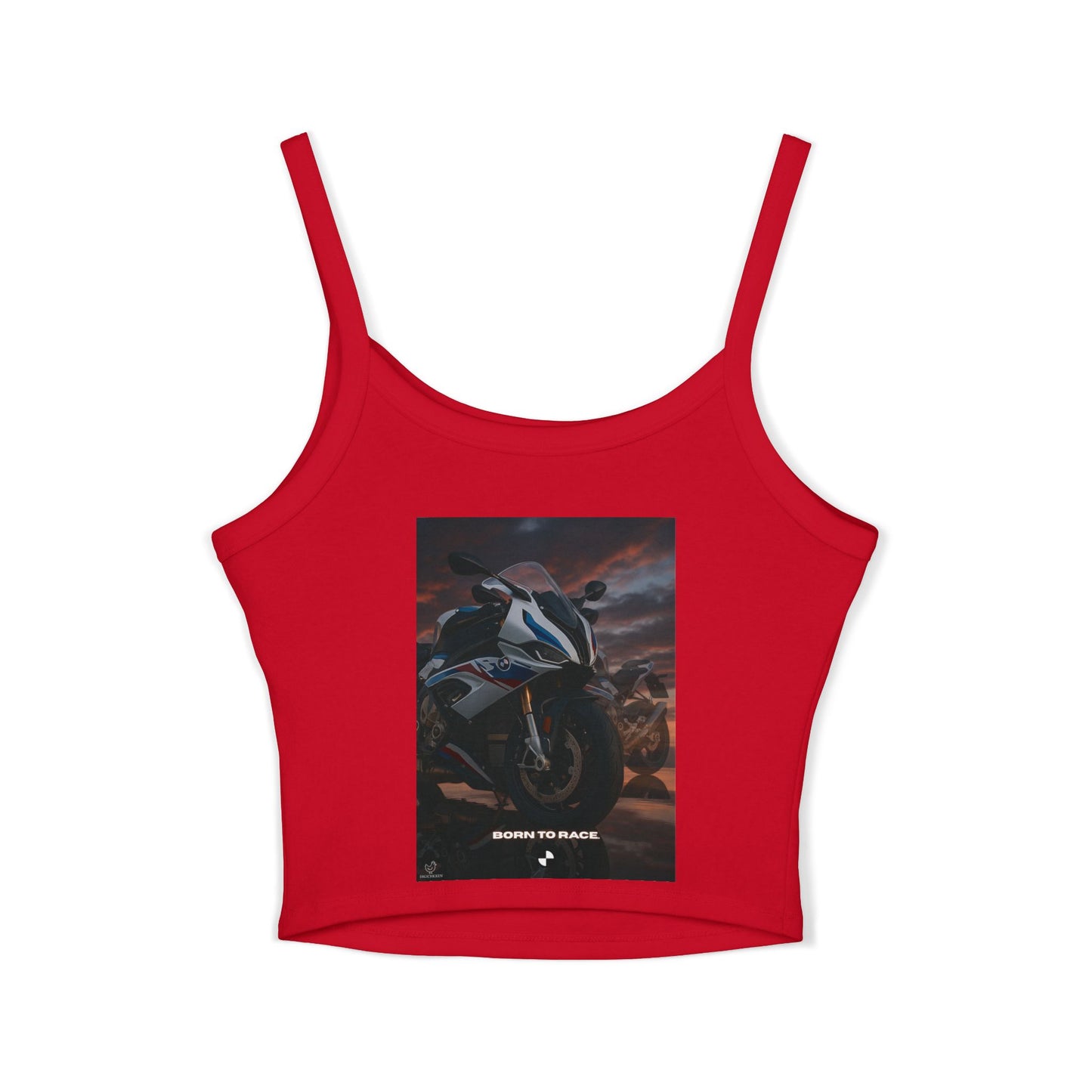 s1000rr cool Summer Top with Backprint, Motorcycle Spaghetti Strap Tank Top - Born to Race Graphic