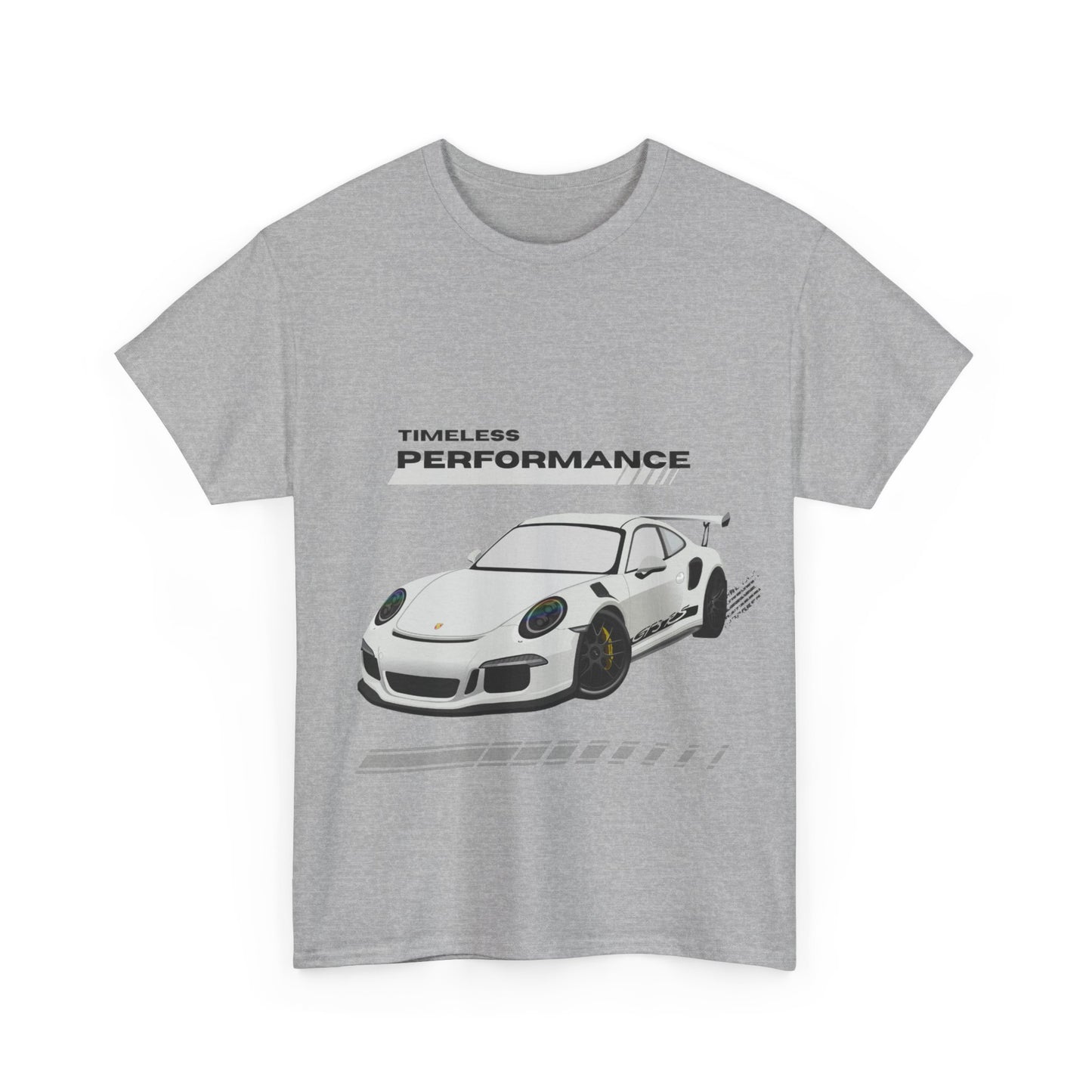 Performance intemporelle, Porsche, T-shirt unisexe en coton épais, T-shirt pour passionné d'automobile, Cadeau automobile, Vêtements de sport automobile, Tenue décontractée, T-shirt unisexe