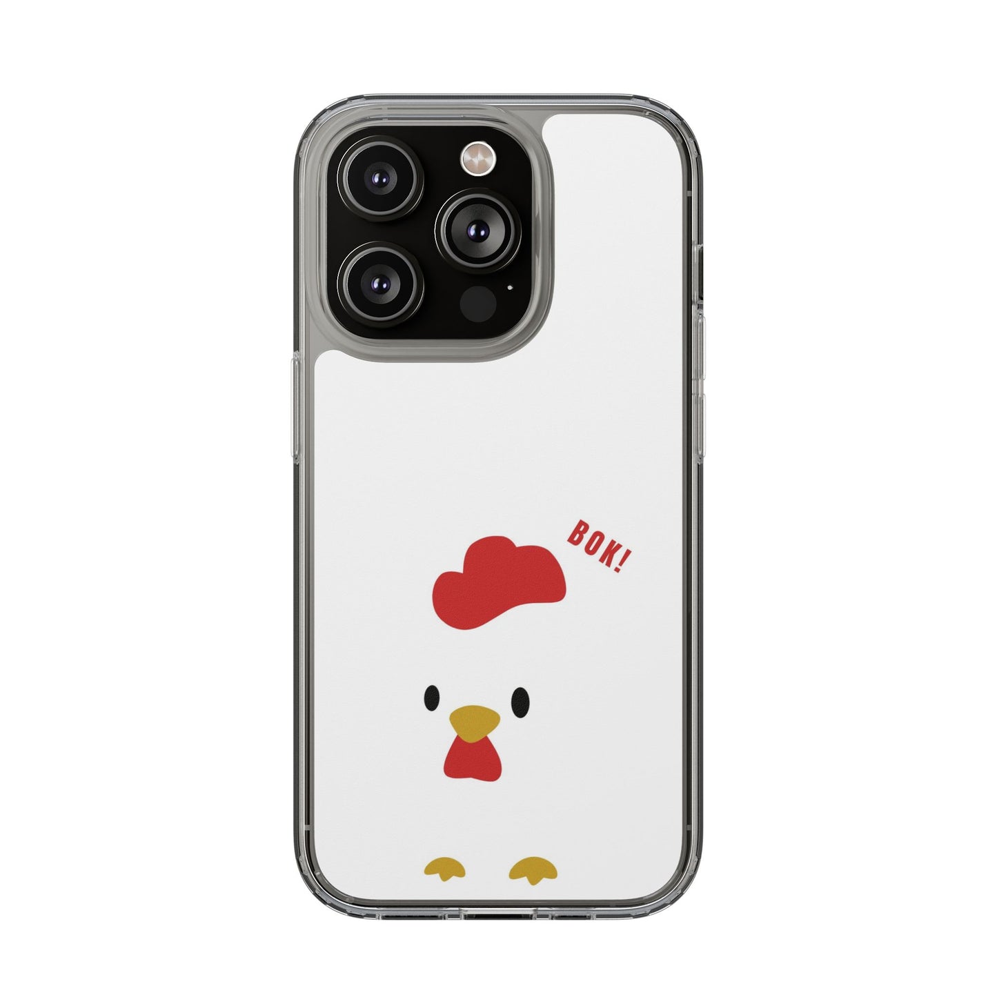 Chicken Design Clear Phone Case, Cute Animal Phone Cover, Fun Gift for Kids, Pet Lovers, Birthday Present, Travel Accessory