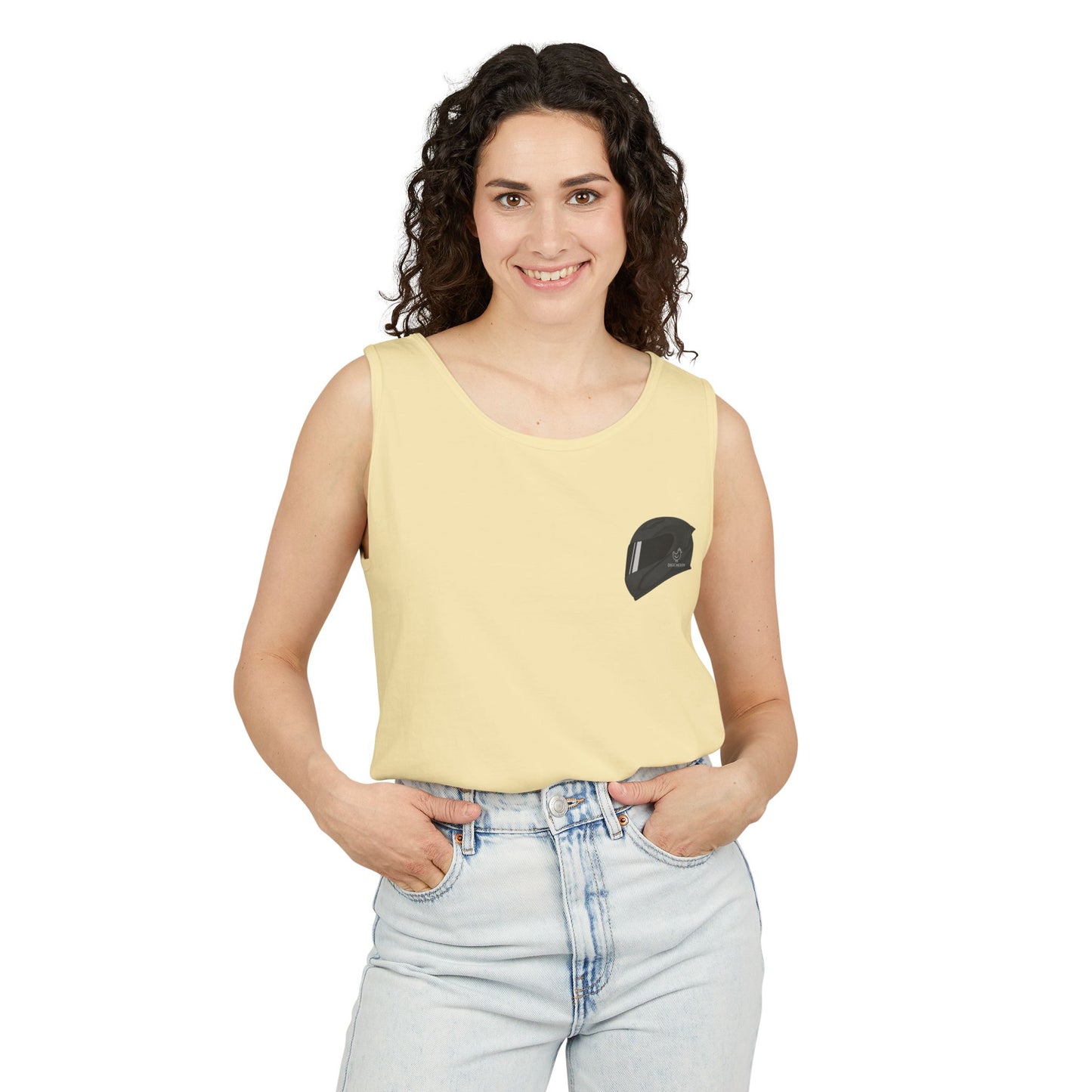 650r Backprint Cool Motorcycle Graphic Tank Top - Unisex Garment-Dyed