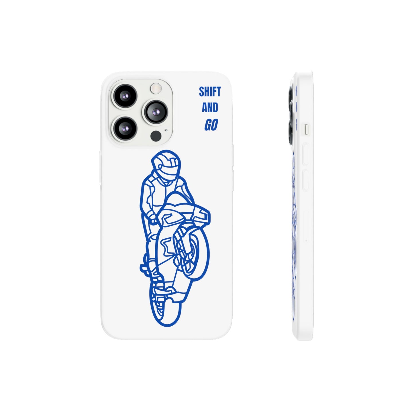 Motorcycle Flexi Cases - Shift and Go Design, Biker Gift, Phone Accessory, Sporty Case, Riding Enthusiast