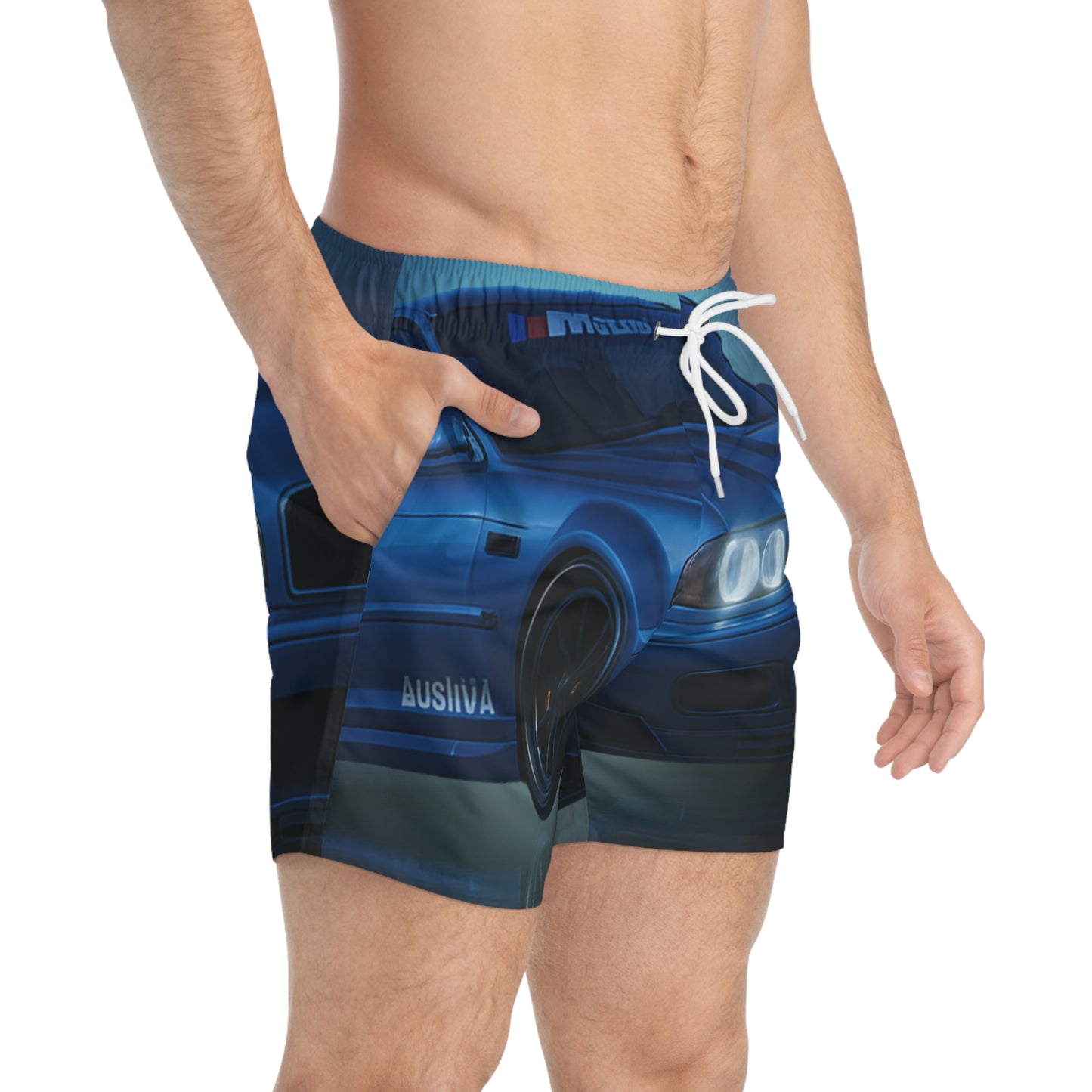 Car Enthusiast Swim Trunks - Built to Perfection Beach Shorts