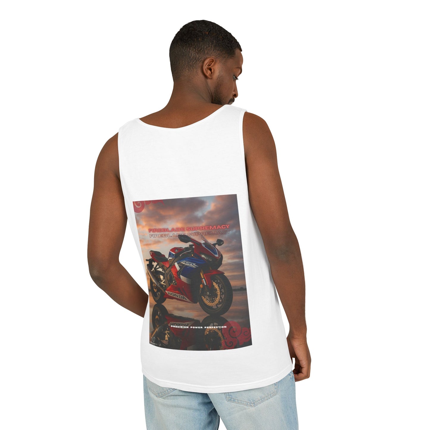 Fireblade Unisex Garment-Dyed Tank Top - Motorcycle Enthusiast Design