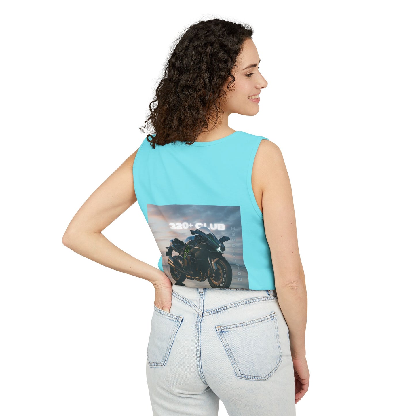 H2R Cool Backprint, Unisex Garment-Dyed Tank Top - 320+ Club Motorcycle Design