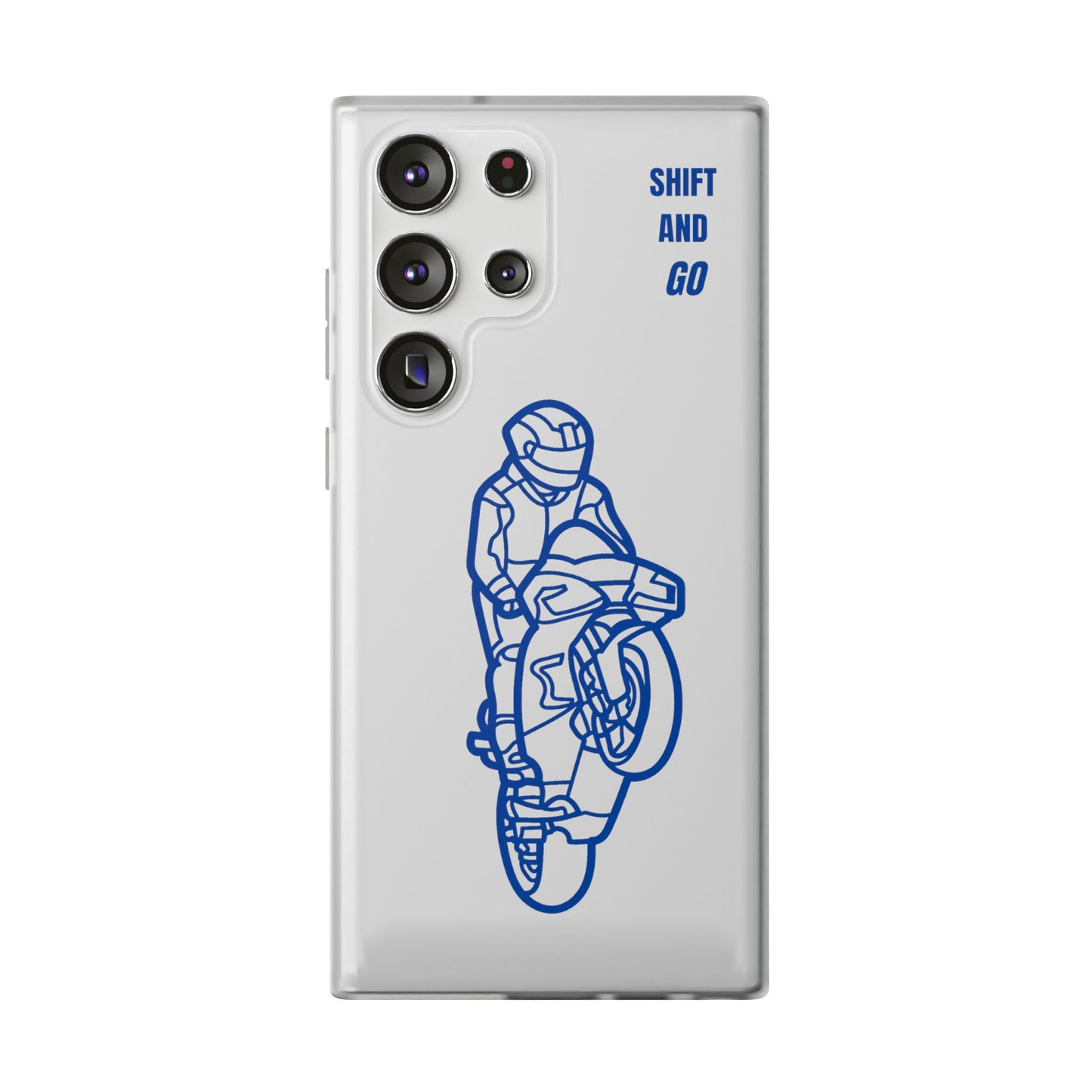 Motorcycle Flexi Cases - Shift and Go Design, Biker Gift, Phone Accessory, Sporty Case, Riding Enthusiast