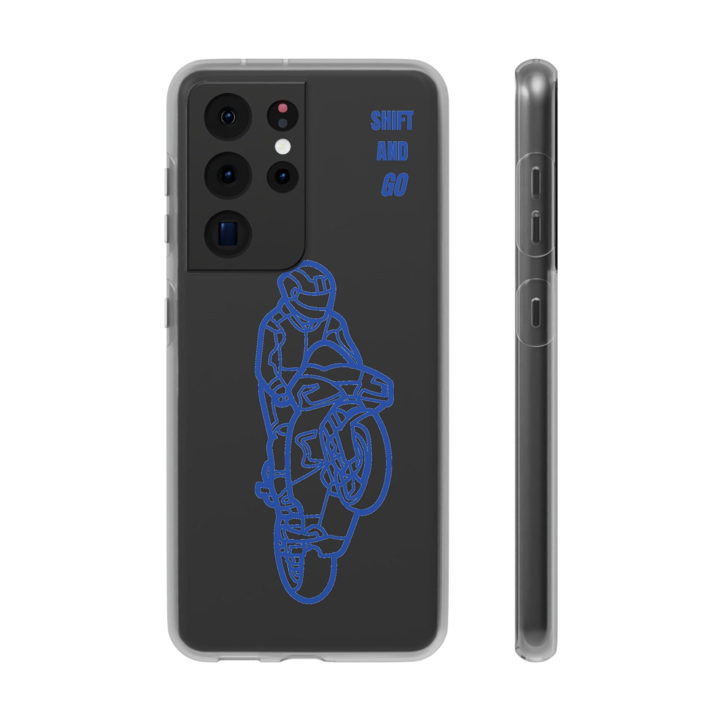 Motorcycle Flexi Cases - Shift and Go Design, Biker Gift, Phone Accessory, Sporty Case, Riding Enthusiast