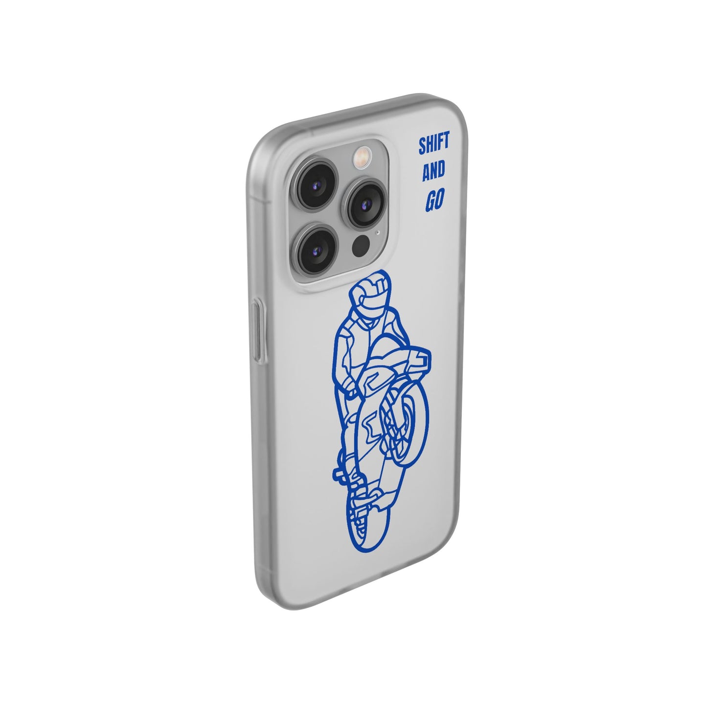 Motorcycle Flexi Cases - Shift and Go Design, Biker Gift, Phone Accessory, Sporty Case, Riding Enthusiast