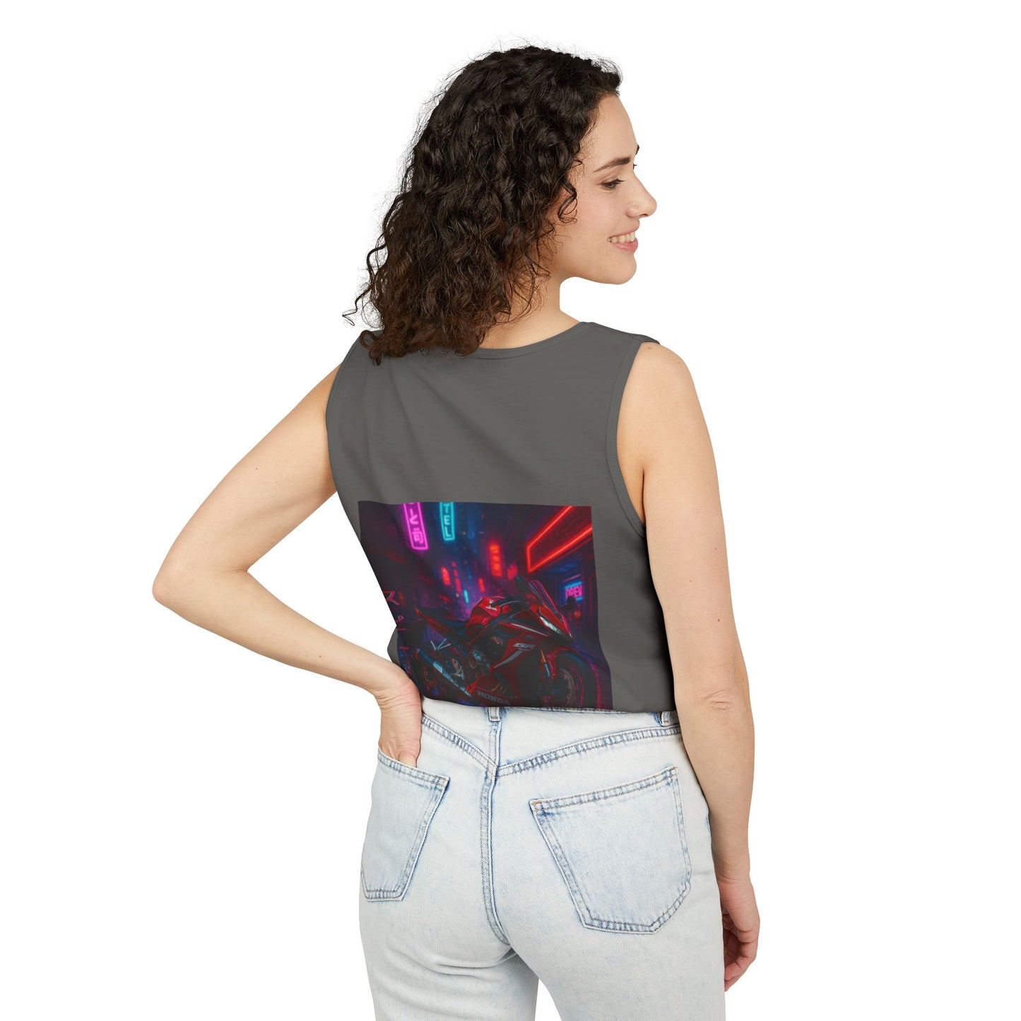 650r Backprint Cool Motorcycle Graphic Tank Top - Unisex Garment-Dyed
