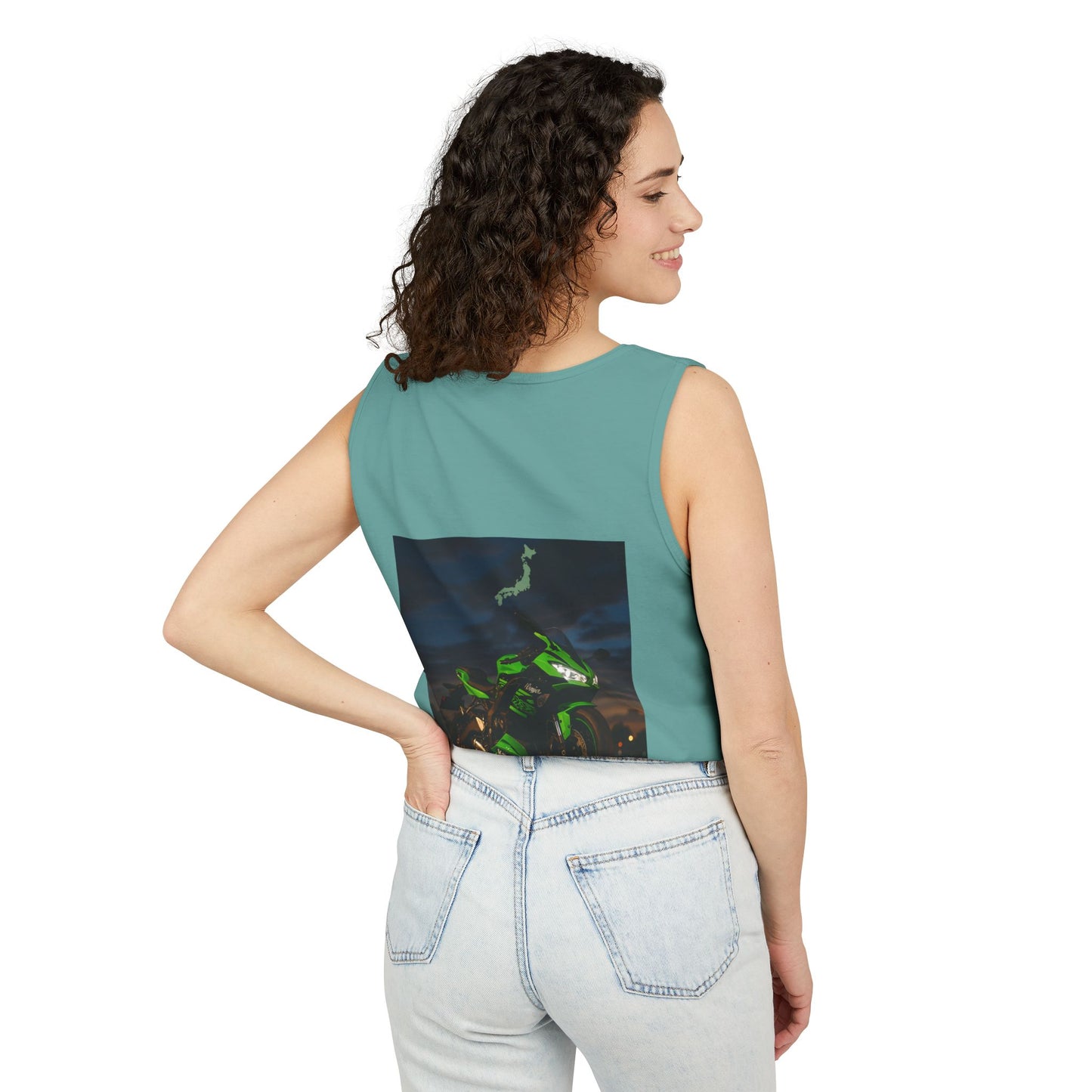 Zx6r Backprint Nice Custom Motorcycle Graphic Tank Top - Unisex Garment-Dyed