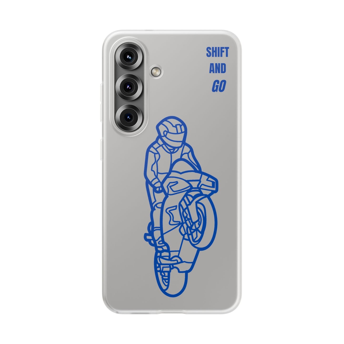 Motorcycle Flexi Cases - Shift and Go Design, Biker Gift, Phone Accessory, Sporty Case, Riding Enthusiast