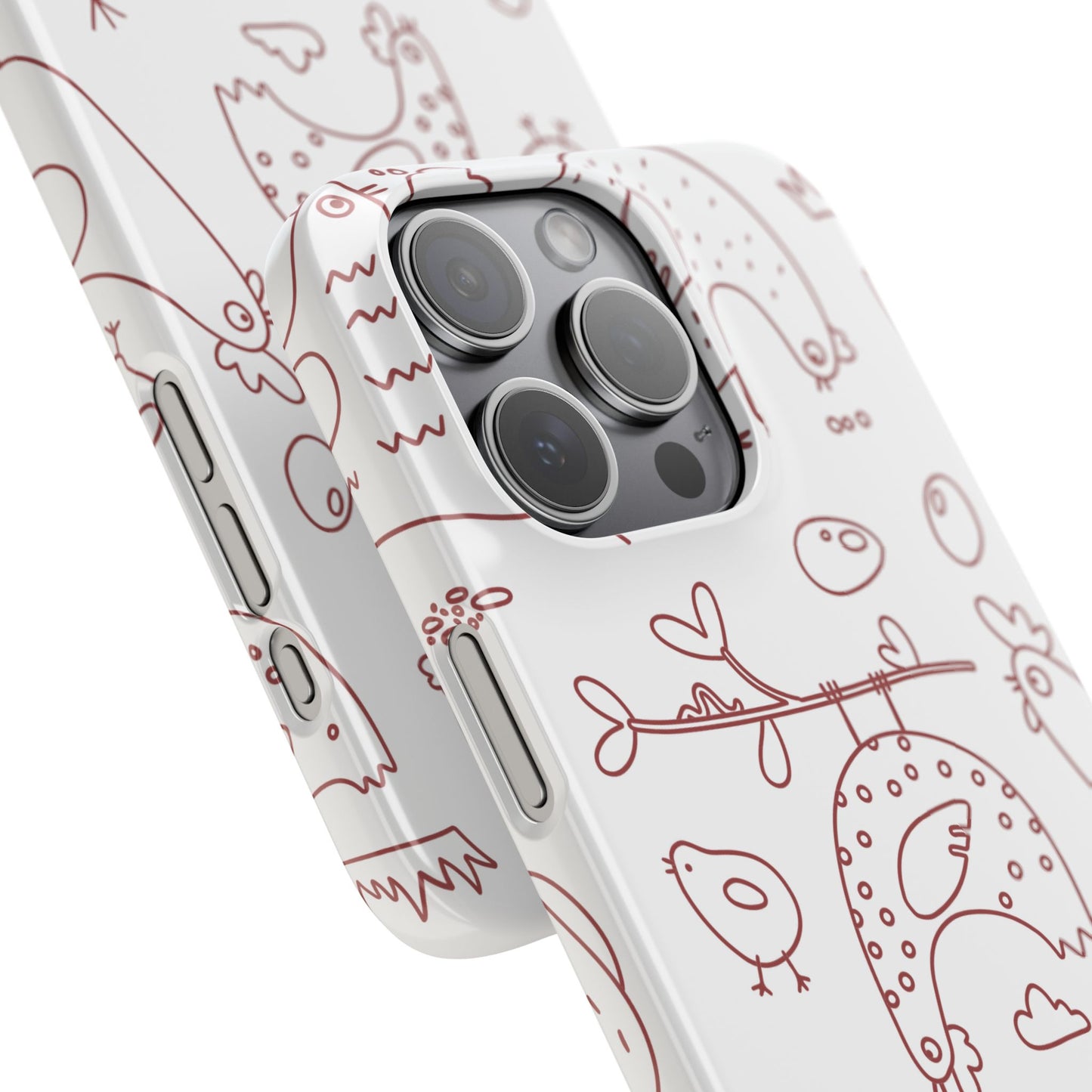 Coques de téléphone fantaisie style ferme, coque de téléphone animal mignon, motif poulet, cadeau amusant pour les amoureux des oiseaux, coque de téléphone originale