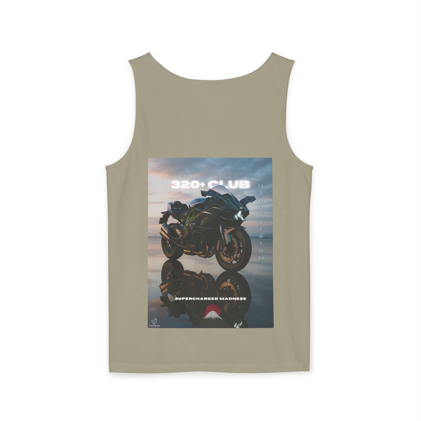 H2R Cool Backprint, Unisex Garment-Dyed Tank Top - 320+ Club Motorcycle Design