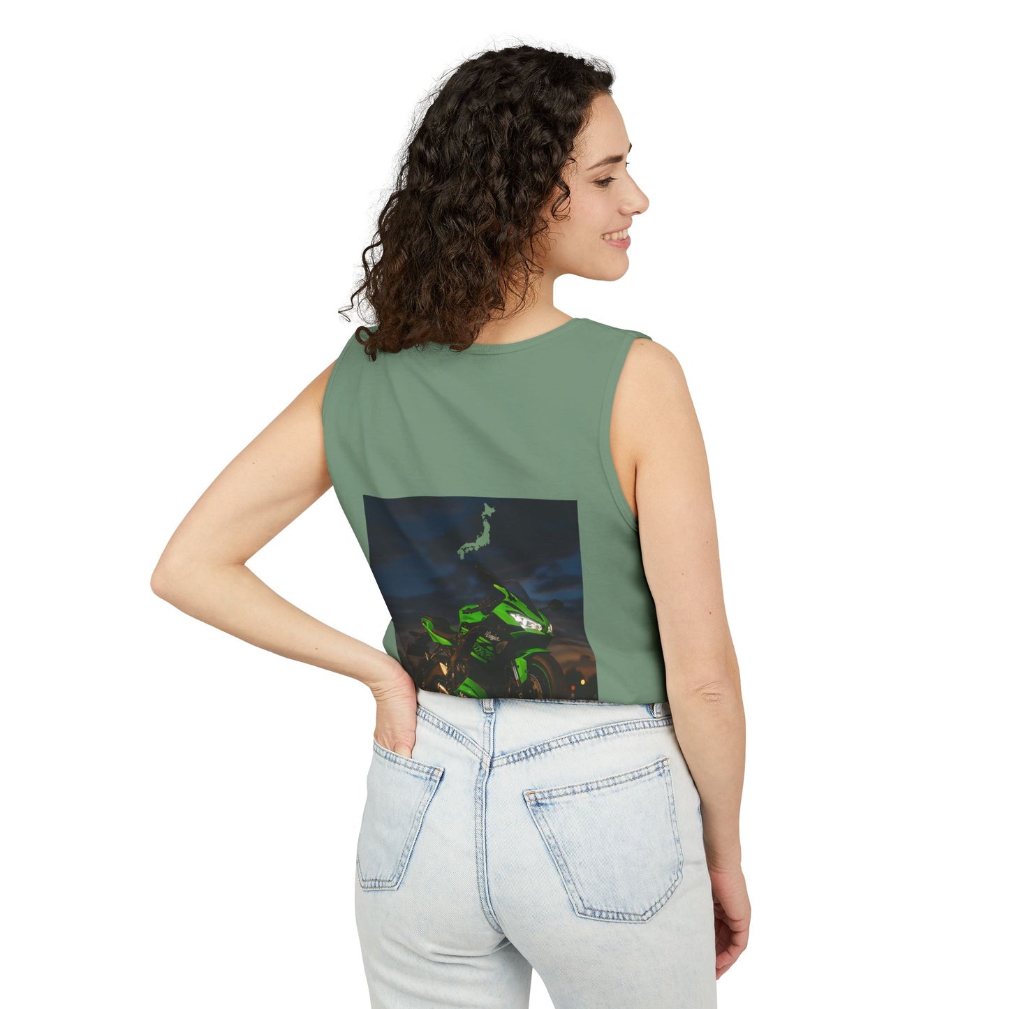 Zx6r Backprint Nice Custom Motorcycle Graphic Tank Top - Unisex Garment-Dyed