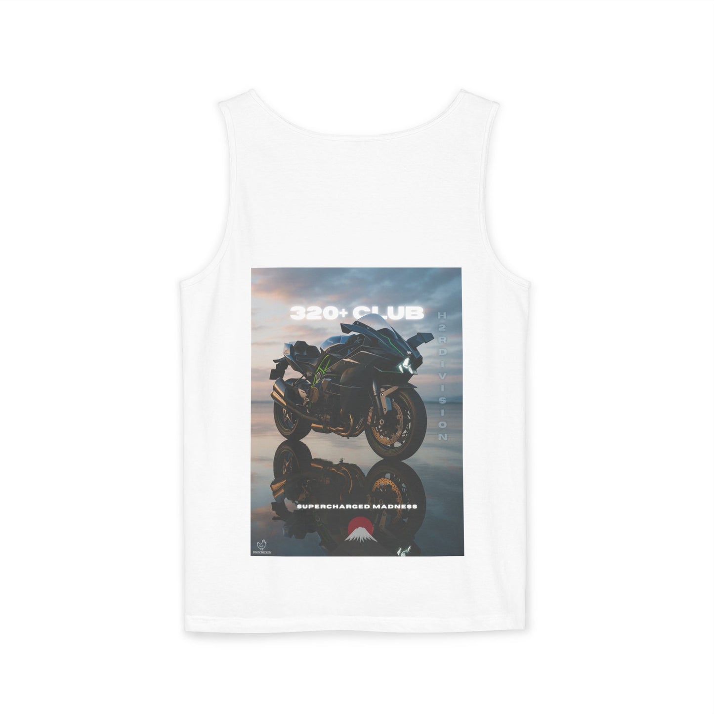 H2R Cool Backprint, Unisex Garment-Dyed Tank Top - 320+ Club Motorcycle Design