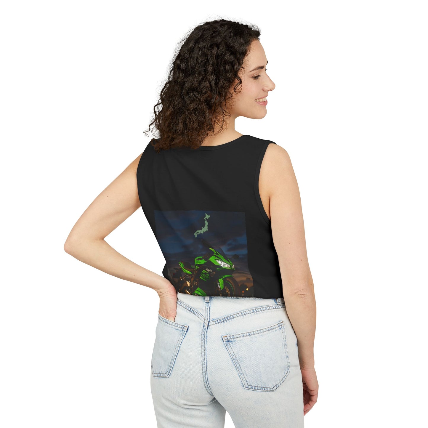 Zx6r Backprint Nice Custom Motorcycle Graphic Tank Top - Unisex Garment-Dyed