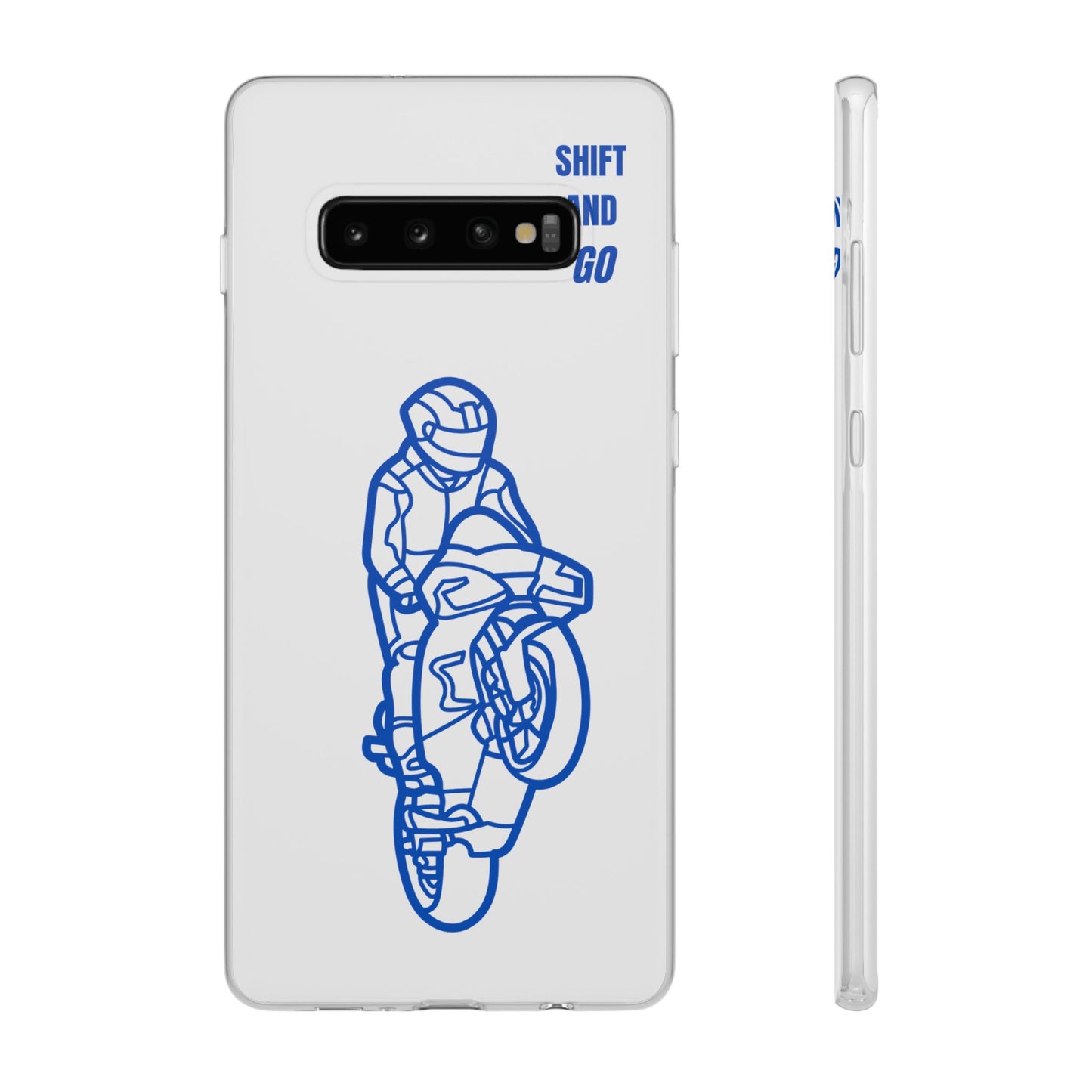 Motorcycle Flexi Cases - Shift and Go Design, Biker Gift, Phone Accessory, Sporty Case, Riding Enthusiast