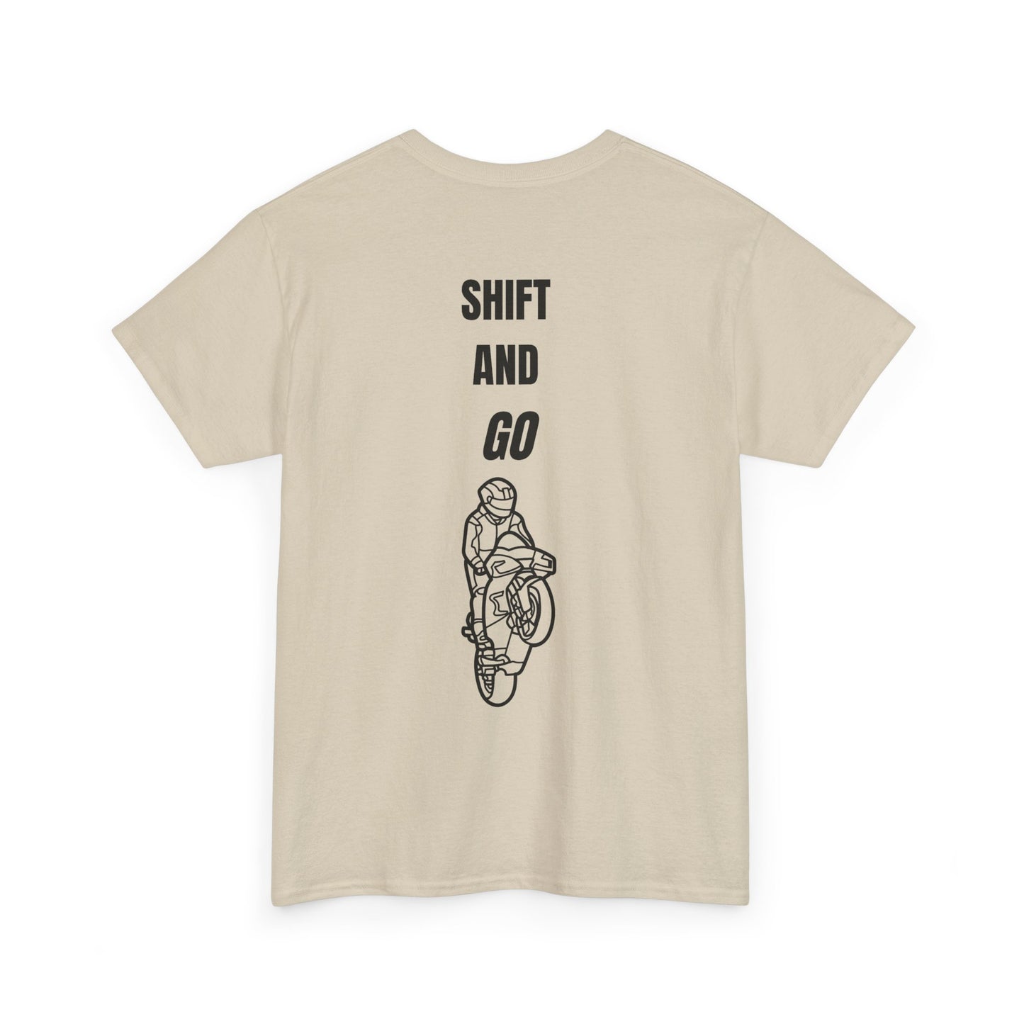 Motorcycle Adventure Tee - Shift and Go, Unisex Heavy Cotton T-Shirt, Biker Gift, Casual Wear, Motorbike Lover Apparel, Ride in Style