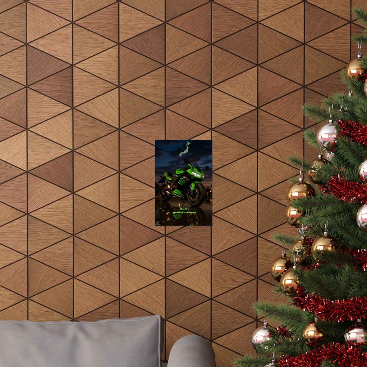 Affiche verticale mate Kawasaki Zx6r - Born of the Dark - Décoration murale idéale pour les passionnés d'automobile