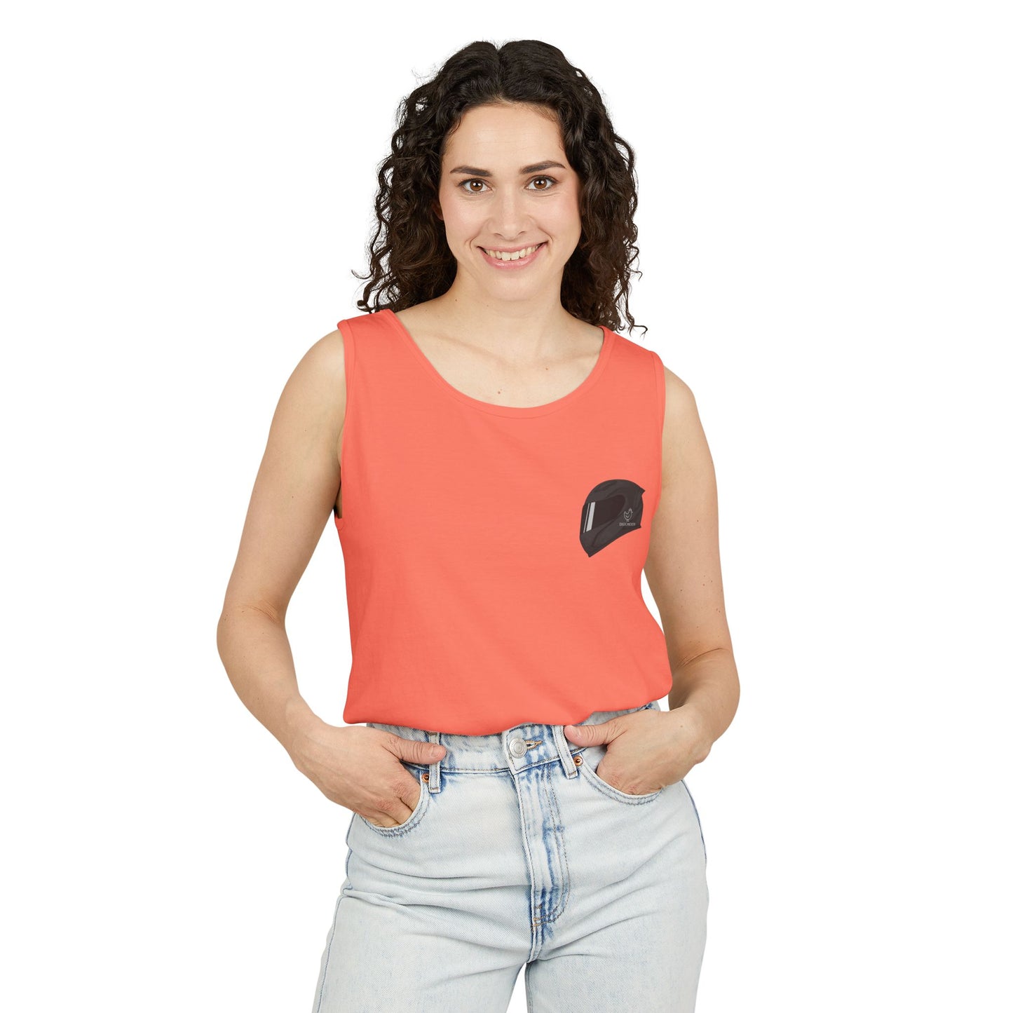 650r Backprint Cool Motorcycle Graphic Tank Top - Unisex Garment-Dyed