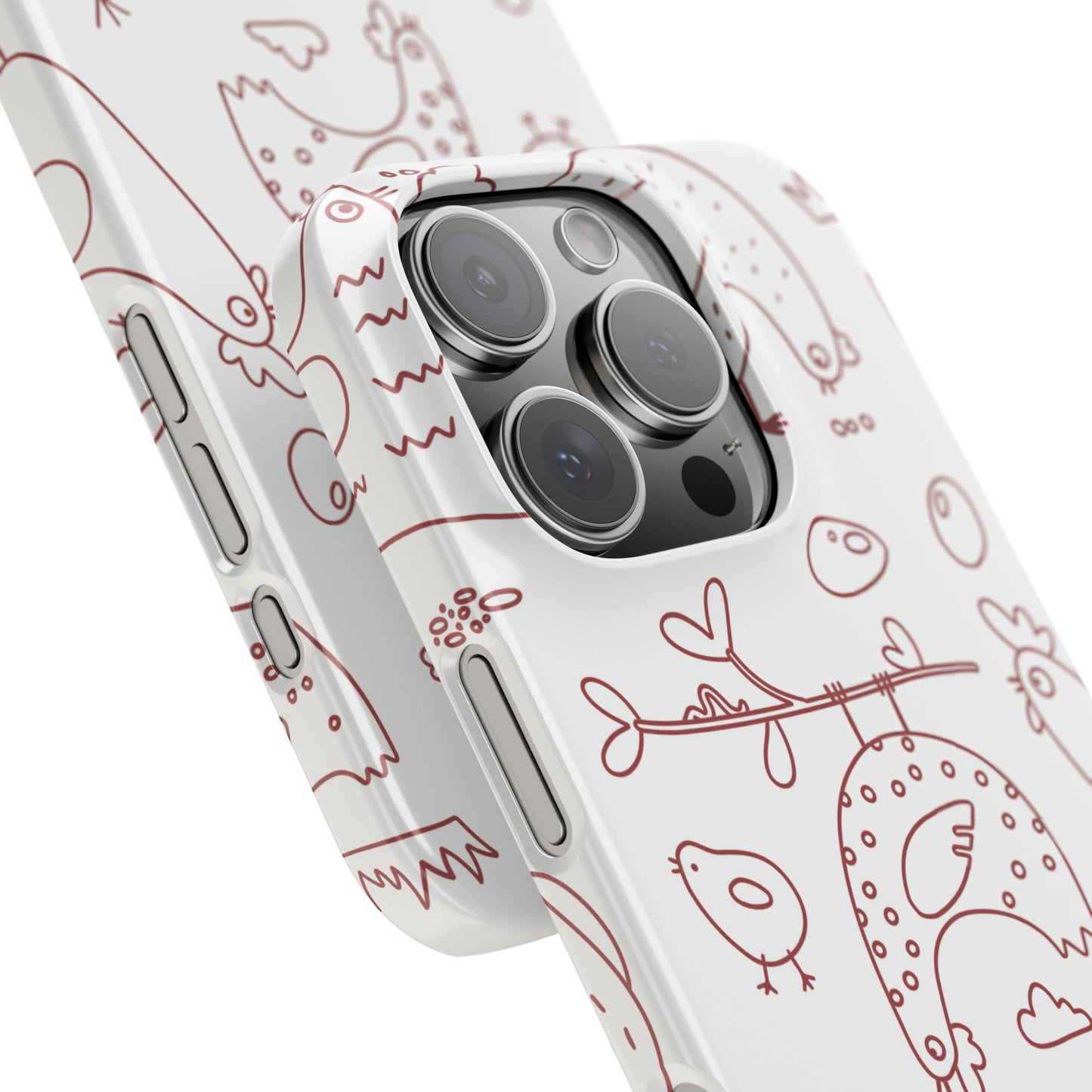 Coques de téléphone fantaisie style ferme, coque de téléphone animal mignon, motif poulet, cadeau amusant pour les amoureux des oiseaux, coque de téléphone originale