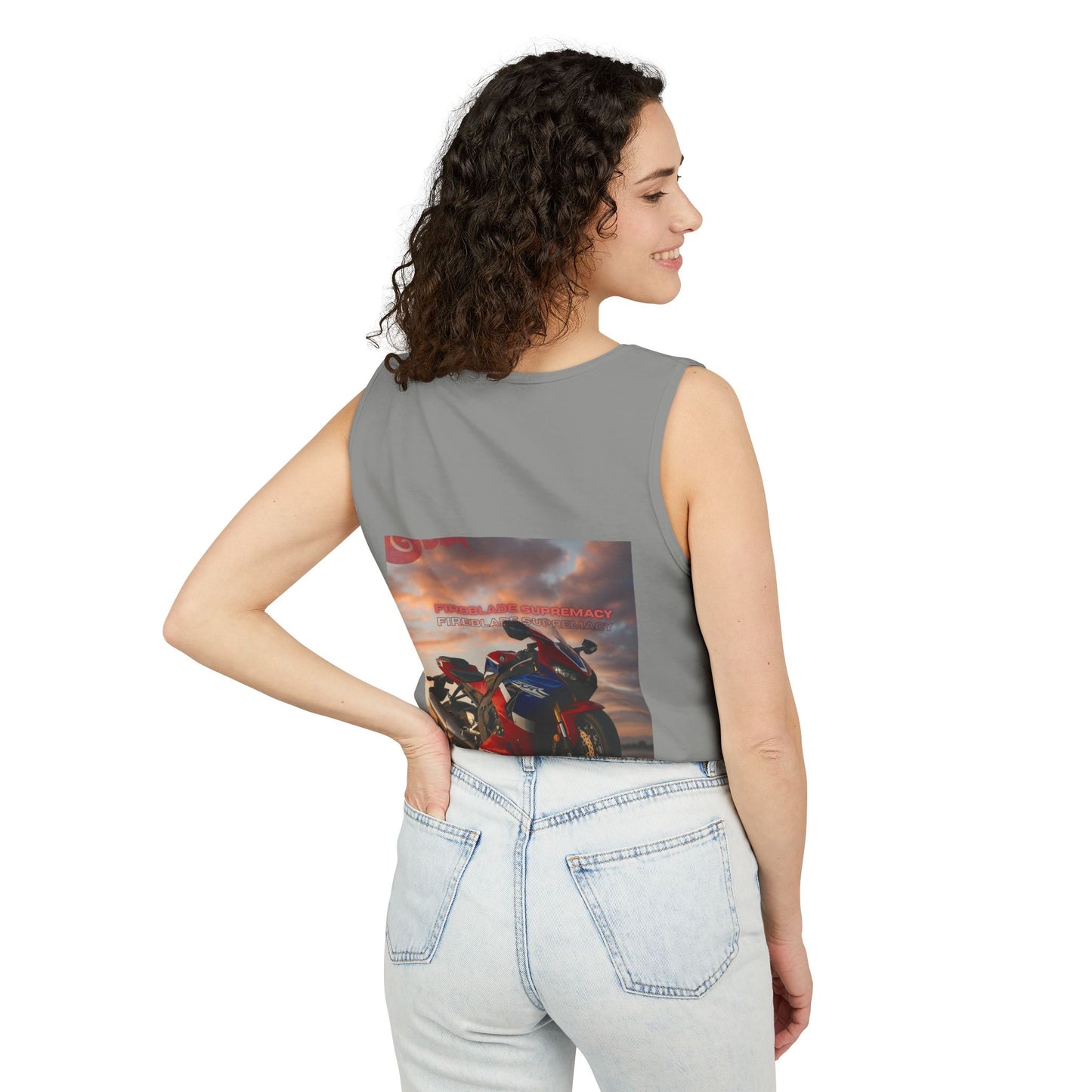 Fireblade Unisex Garment-Dyed Tank Top - Motorcycle Enthusiast Design