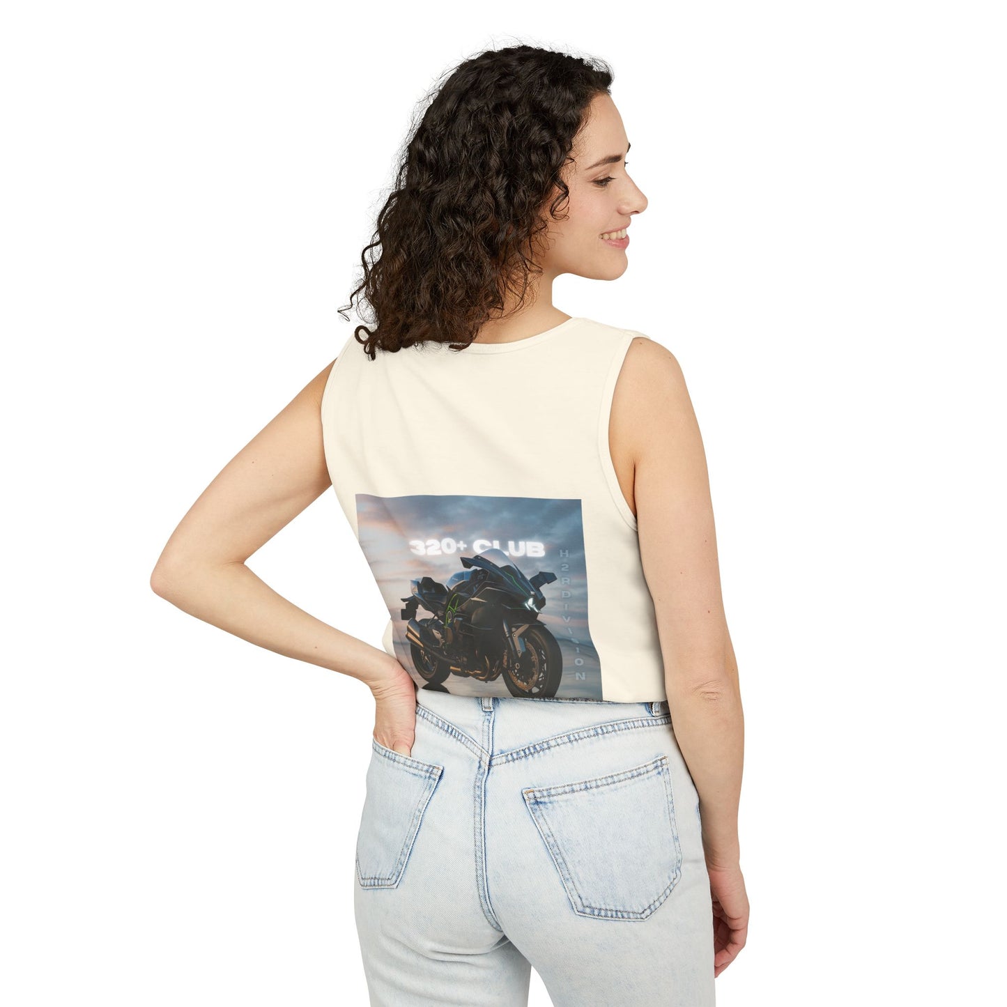 H2R Cool Backprint, Unisex Garment-Dyed Tank Top - 320+ Club Motorcycle Design