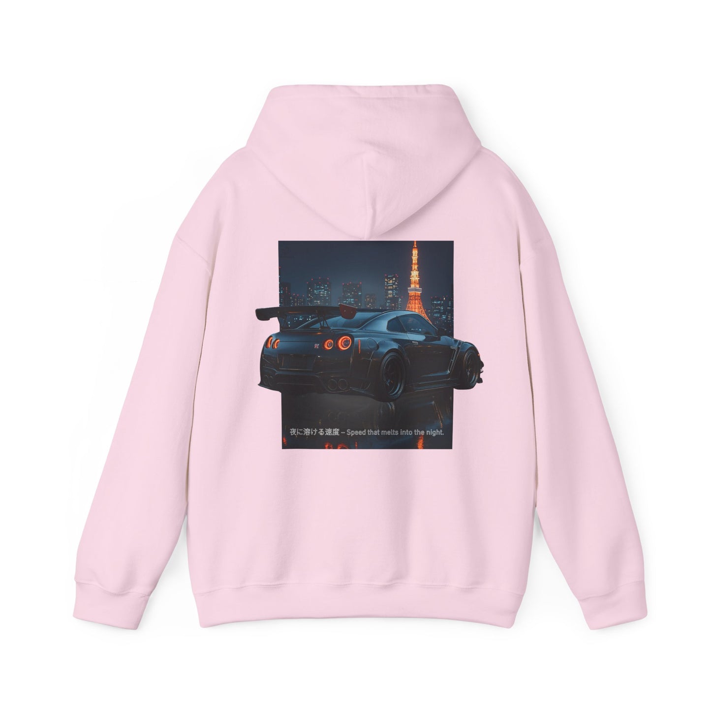 Night Race Vibes with Checkered Design - Unisex Heavy Blend™ Hooded Sweatshirt -