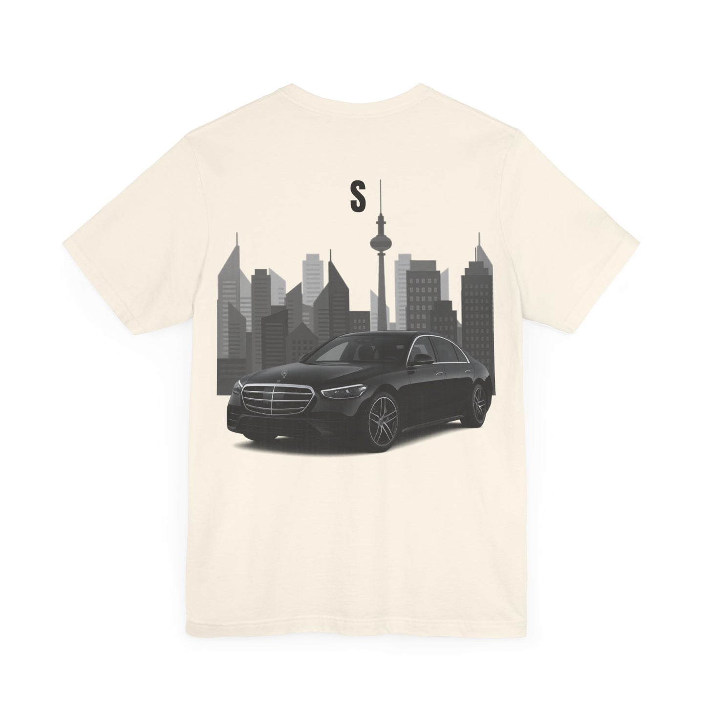 Urban Vibes Car Graphic Tee, Unisex Jersey Short Sleeve Tee, Cityscape T-Shirt, Cool Car Shirt, Gift for Car Lovers, Trendy Everyday Wear