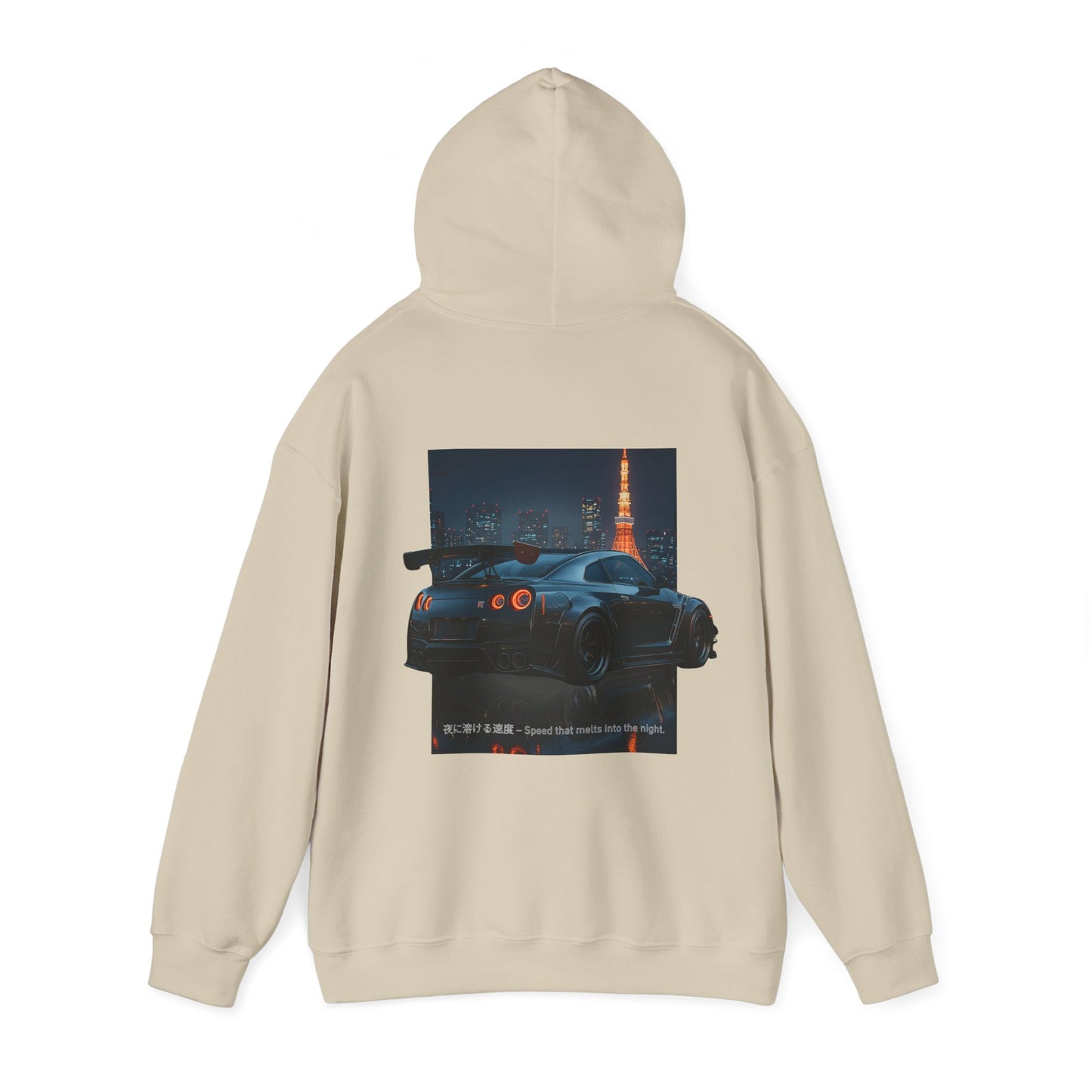 Night Race Vibes with Checkered Design - Unisex Heavy Blend™ Hooded Sweatshirt -