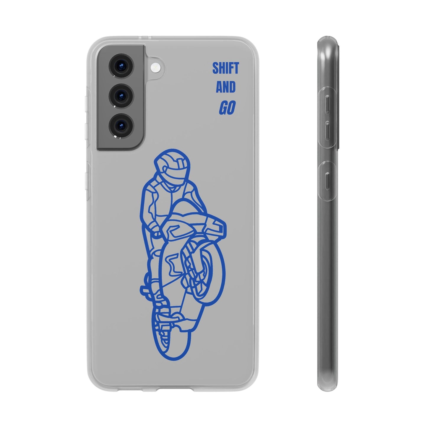 Motorcycle Flexi Cases - Shift and Go Design, Biker Gift, Phone Accessory, Sporty Case, Riding Enthusiast