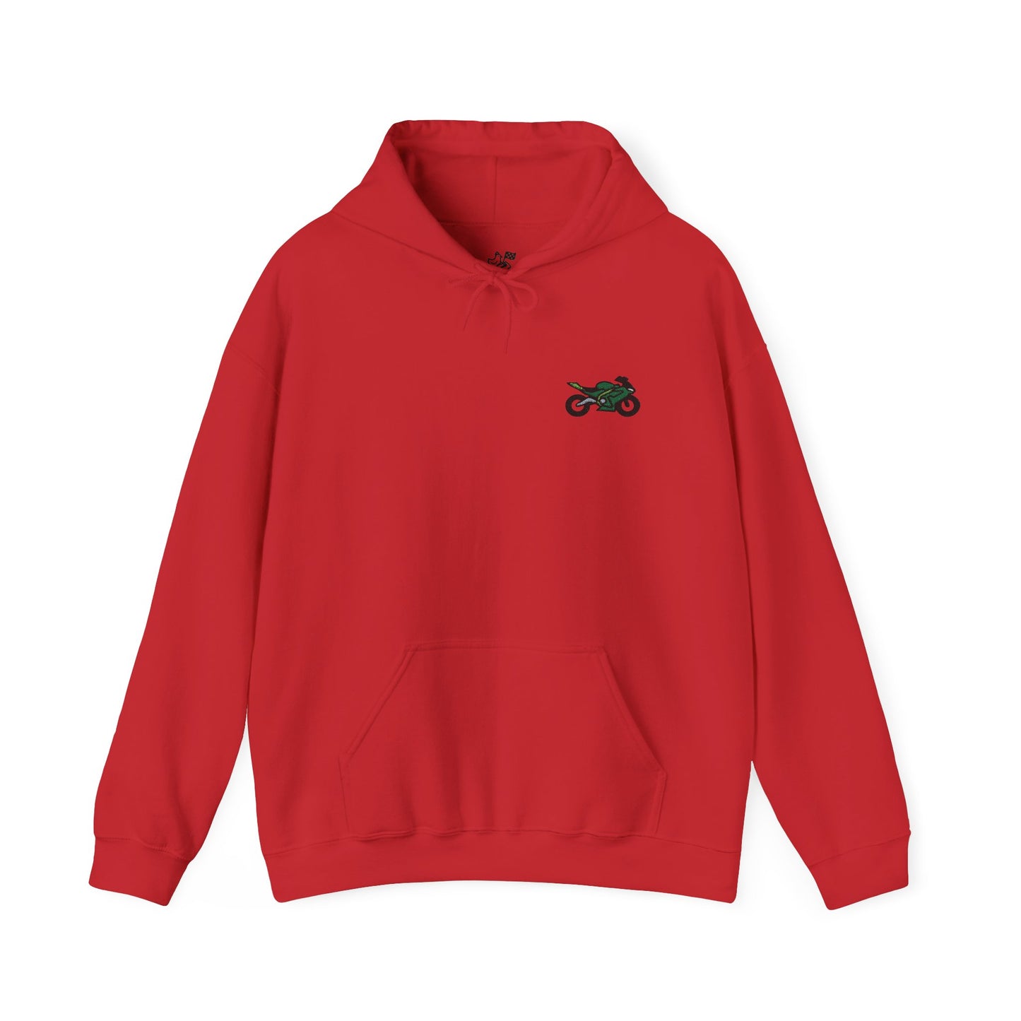 Green Motorcycle Embroidery Modern Minimalist Hoodie - Stylish Unisex Heavy Blend™ Sweatshirt with Graphic Design