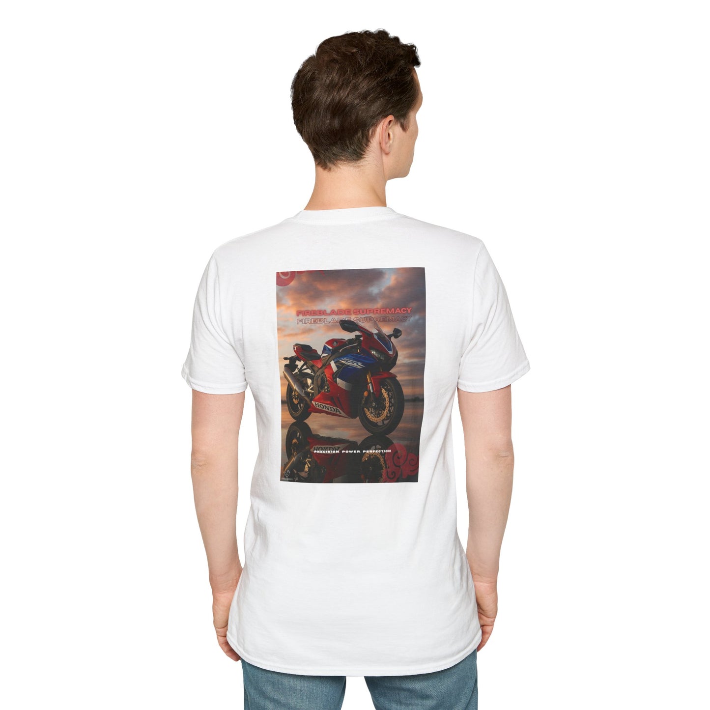 Fireblade Motorcycle Enthusiast Unisex Softstyle T-Shirt - Retro Bike Design
